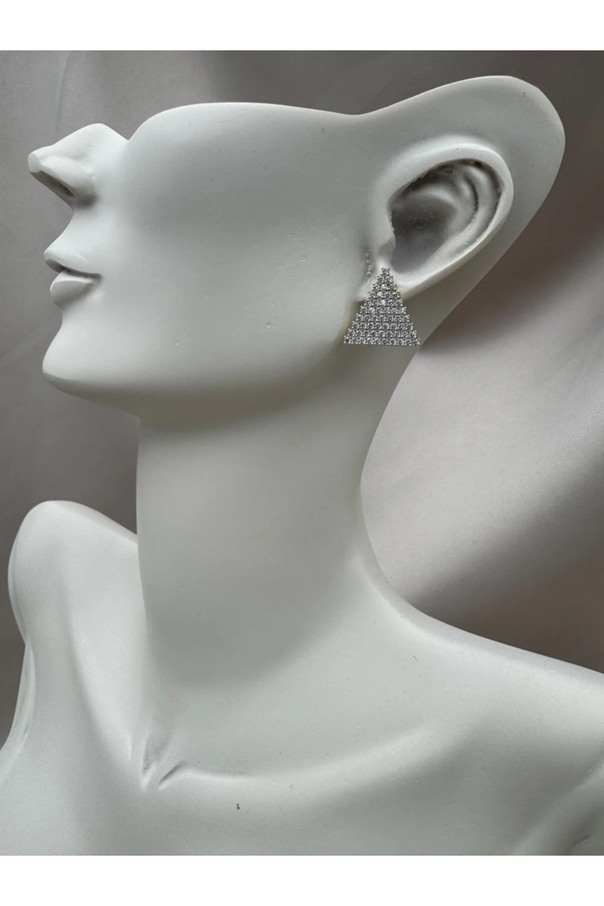 Ohrringe aus anlaufbeständigem Stahl mit dreieckigem Steindesign für Damen