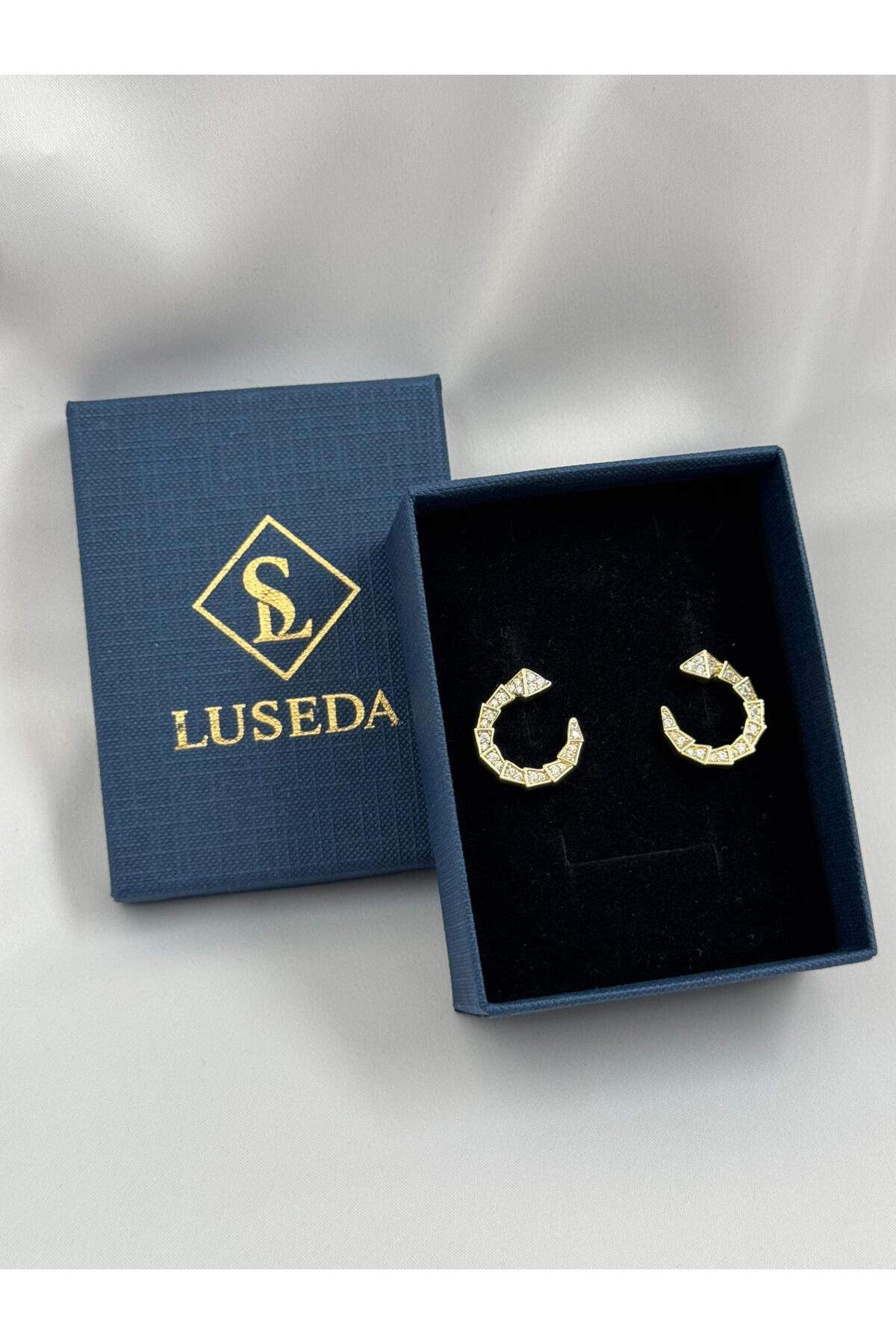 VIP Snake Shape Gold Color Zircon Stone Earrings