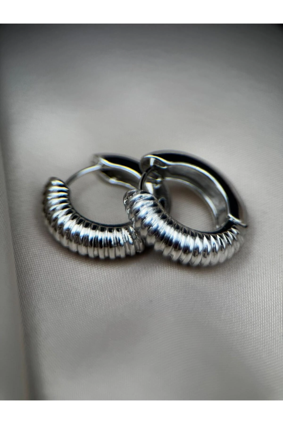 Altın Kaplama VİP Halka Küpe - gümüş