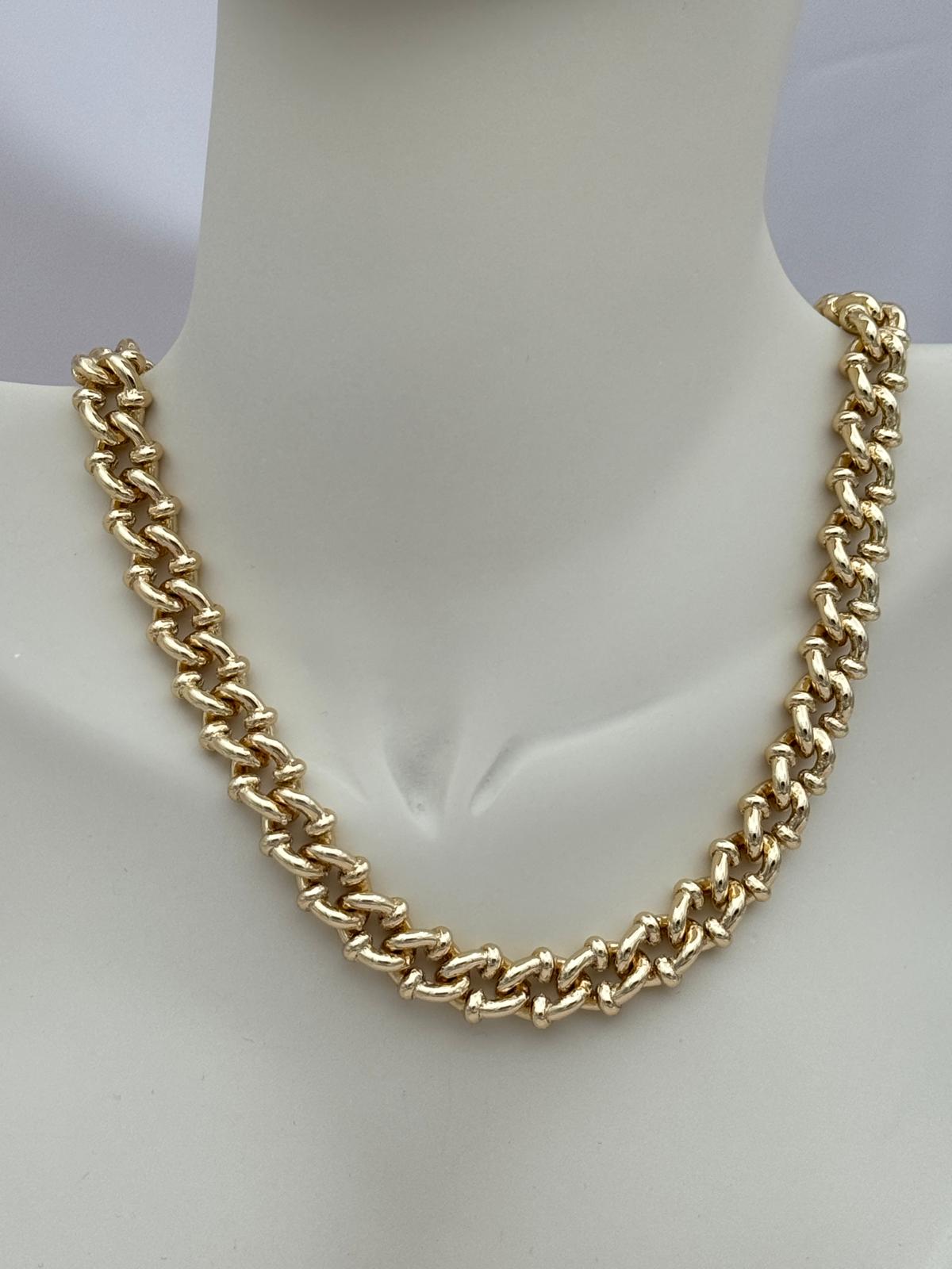 Xuping Gold Renk 45 cm Kalın Örgü Zincir Kolye