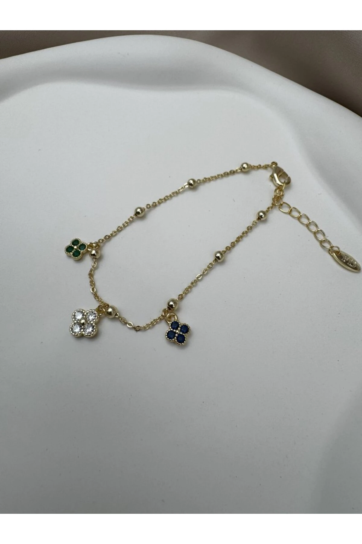 Kadın VIP Gold Üç Renk Çiçek Figürlü 16+3CM Ayarlanabilir Bileklik