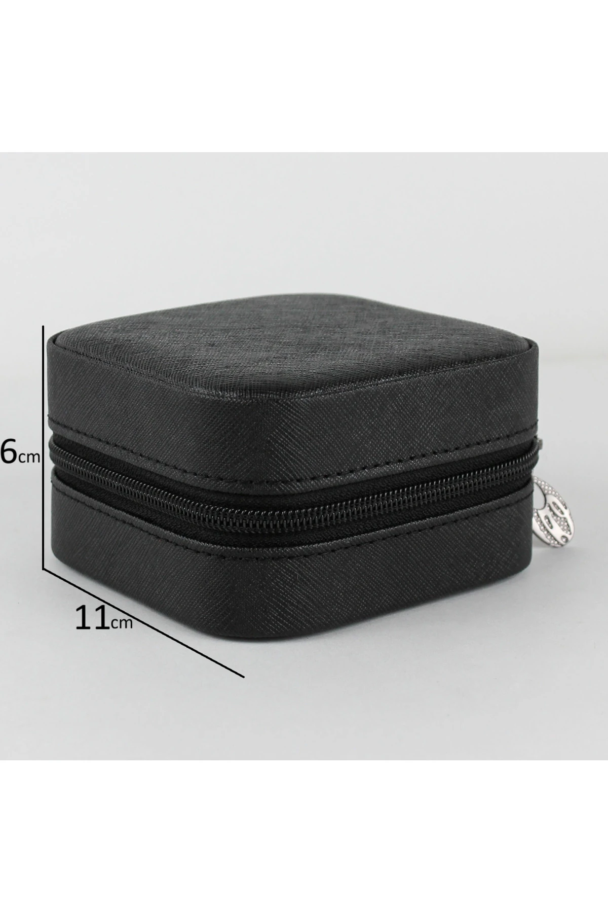 Bej Renk Taşınabilir Mini Çoklu Takı Organizeri - siyah