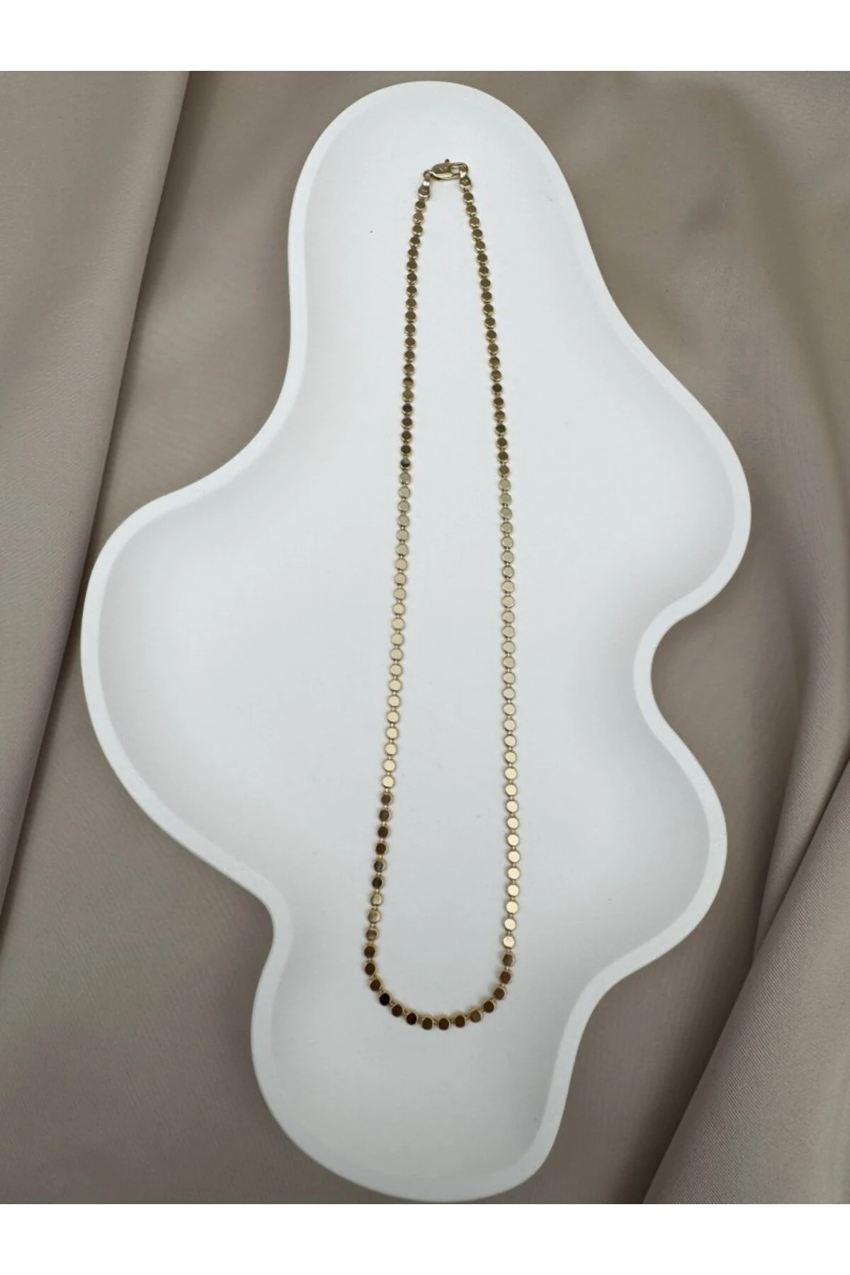 Kadın VIP Gold Renk Ezme Zincir 50CM Ayarlanabilir Kararmaz Kolyе