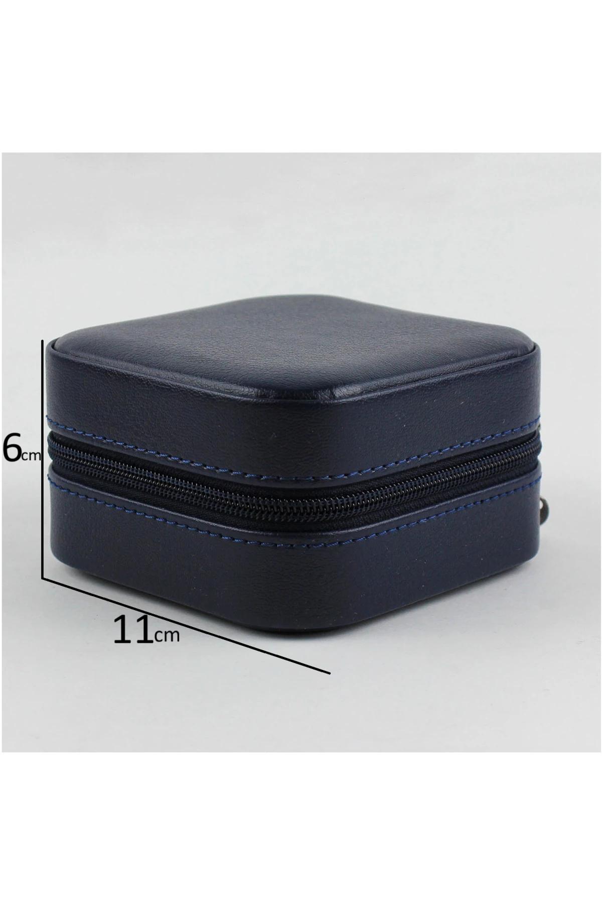 Bej Renk Taşınabilir Mini Çoklu Takı Organizeri - lacivert