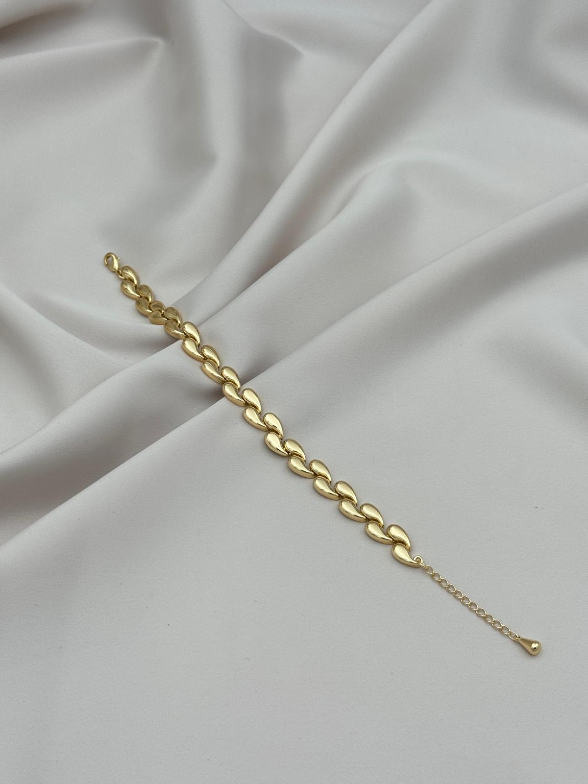 Damla Form Gold Renk 17+3 cm Ayarlanabilir Zincir Bileklik