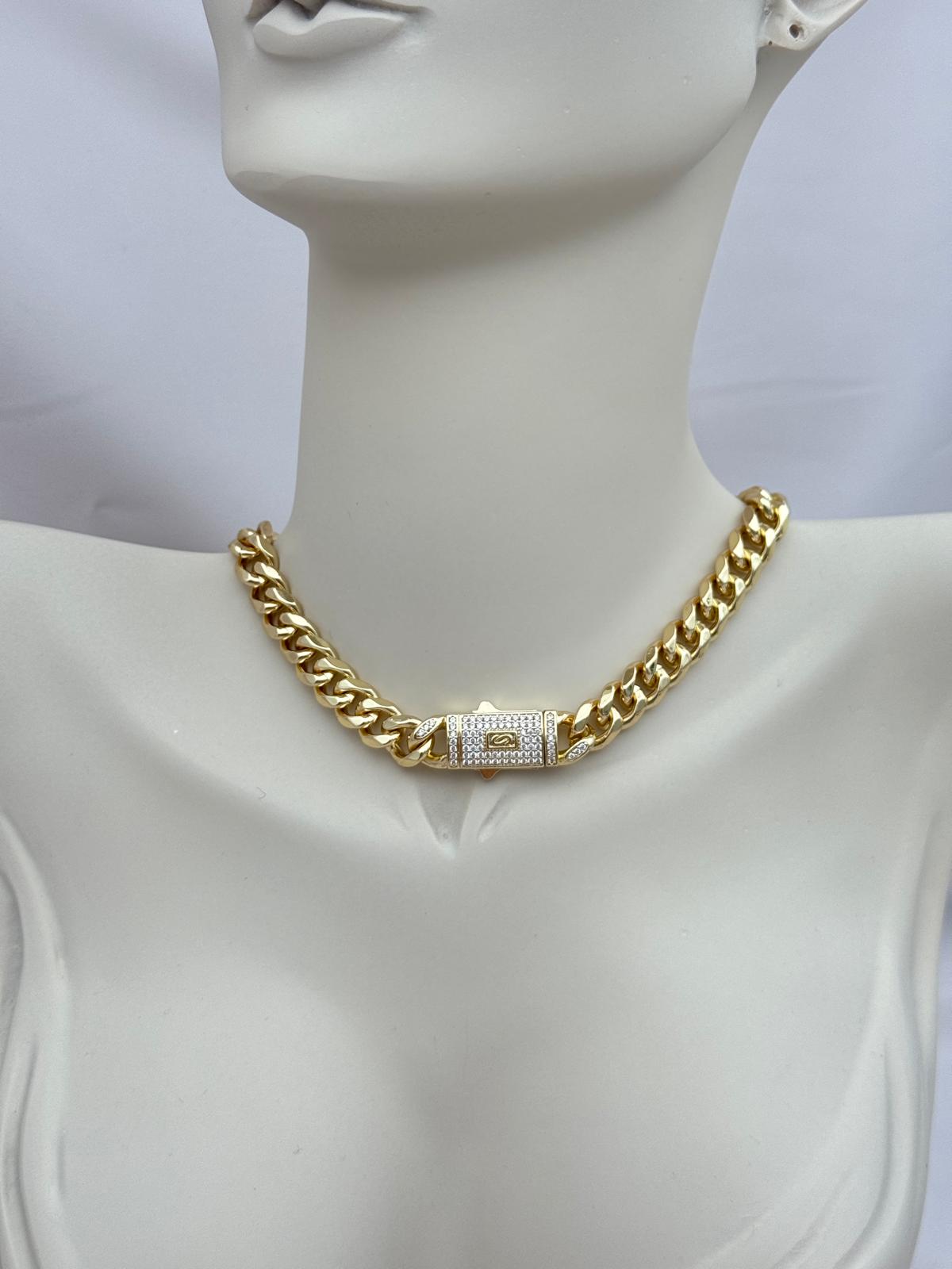 Gold Renk 39CM Kararmaz Çelik Kalın Gurmet Zincir Kolye