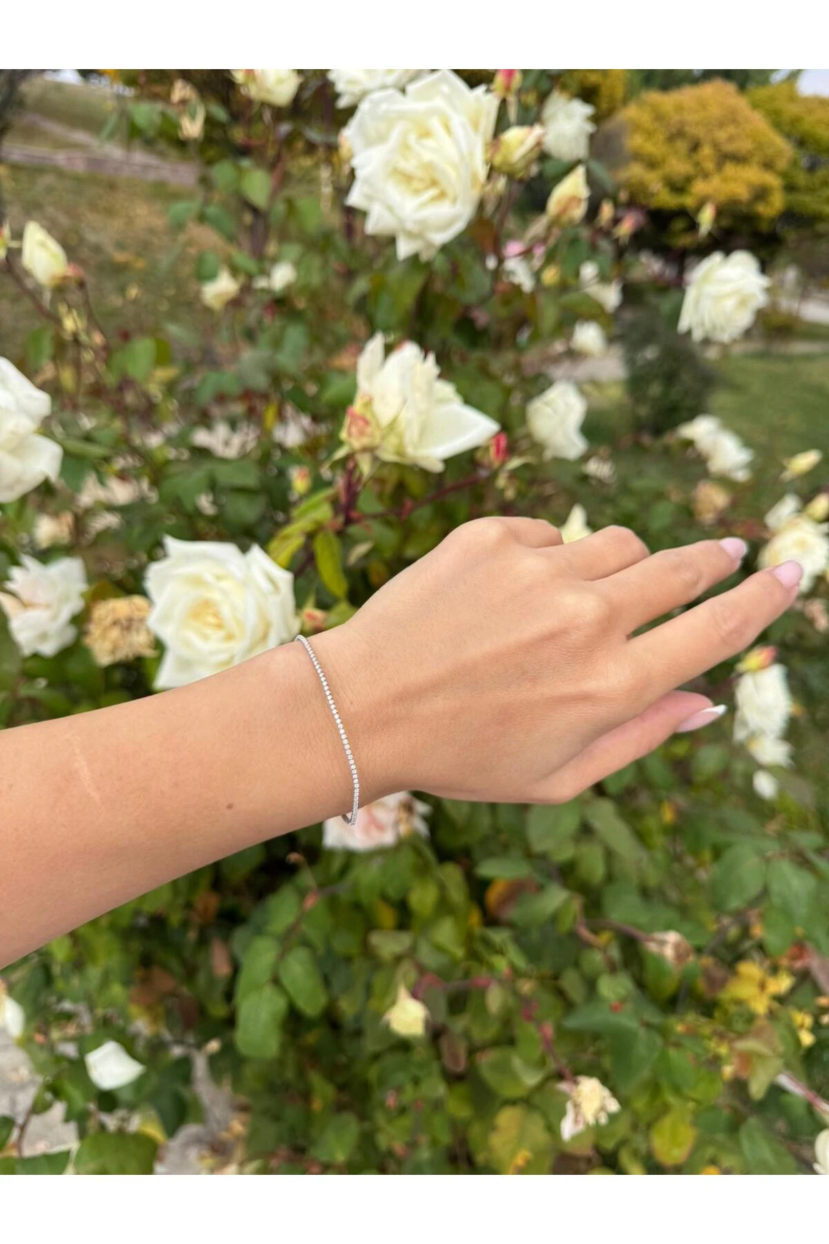 Zirkon Taşlı Gümüş Kararmaz 17+2CM Ayarlanabilir VIP Tenis Bileklik