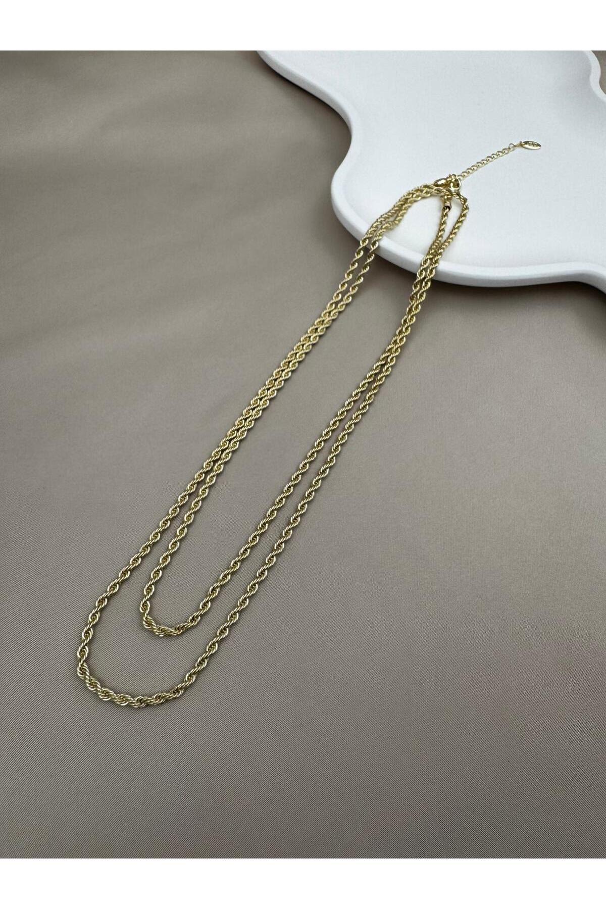 Burgu Zincir 90CM Ayarlanabilir Gold Kolye