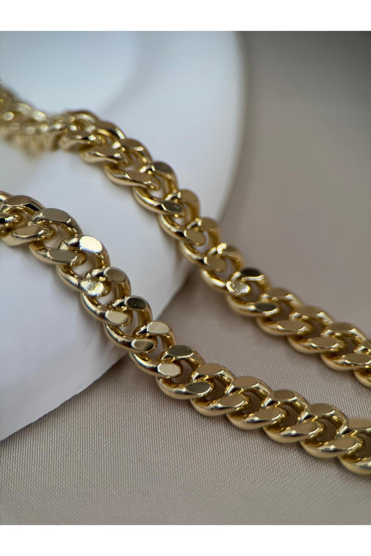 Gurmet Çelik Zincir Gold Renk Kolye 60CM