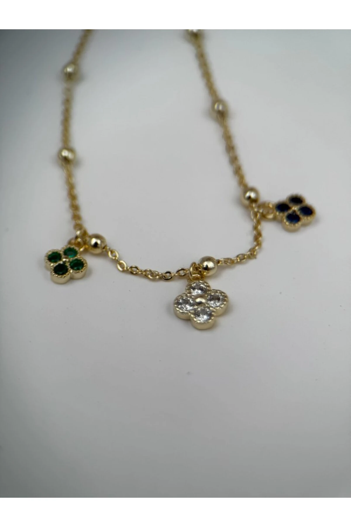 Kadın VIP Gold Üç Renk Çiçek Figürlü 16+3CM Ayarlanabilir Bileklik