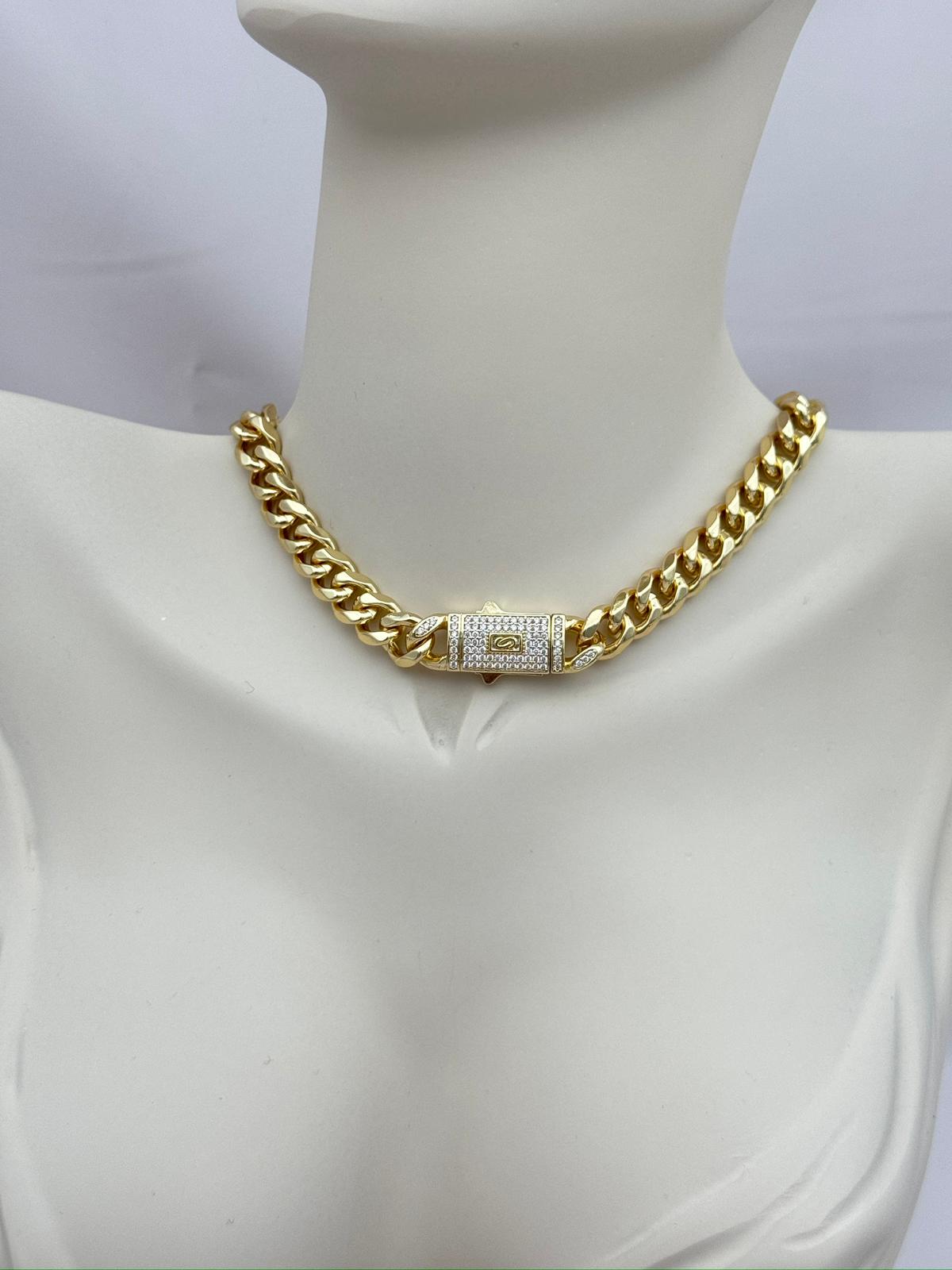 Gold Renk 39CM Kararmaz Çelik Kalın Gurmet Zincir Kolye