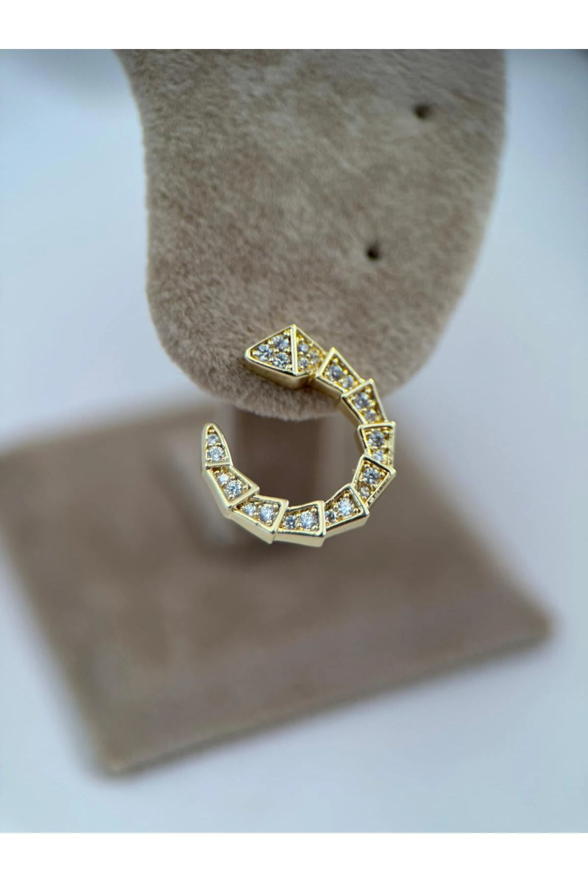 VIP Snake Shape Gold Color Zircon Stone Earrings