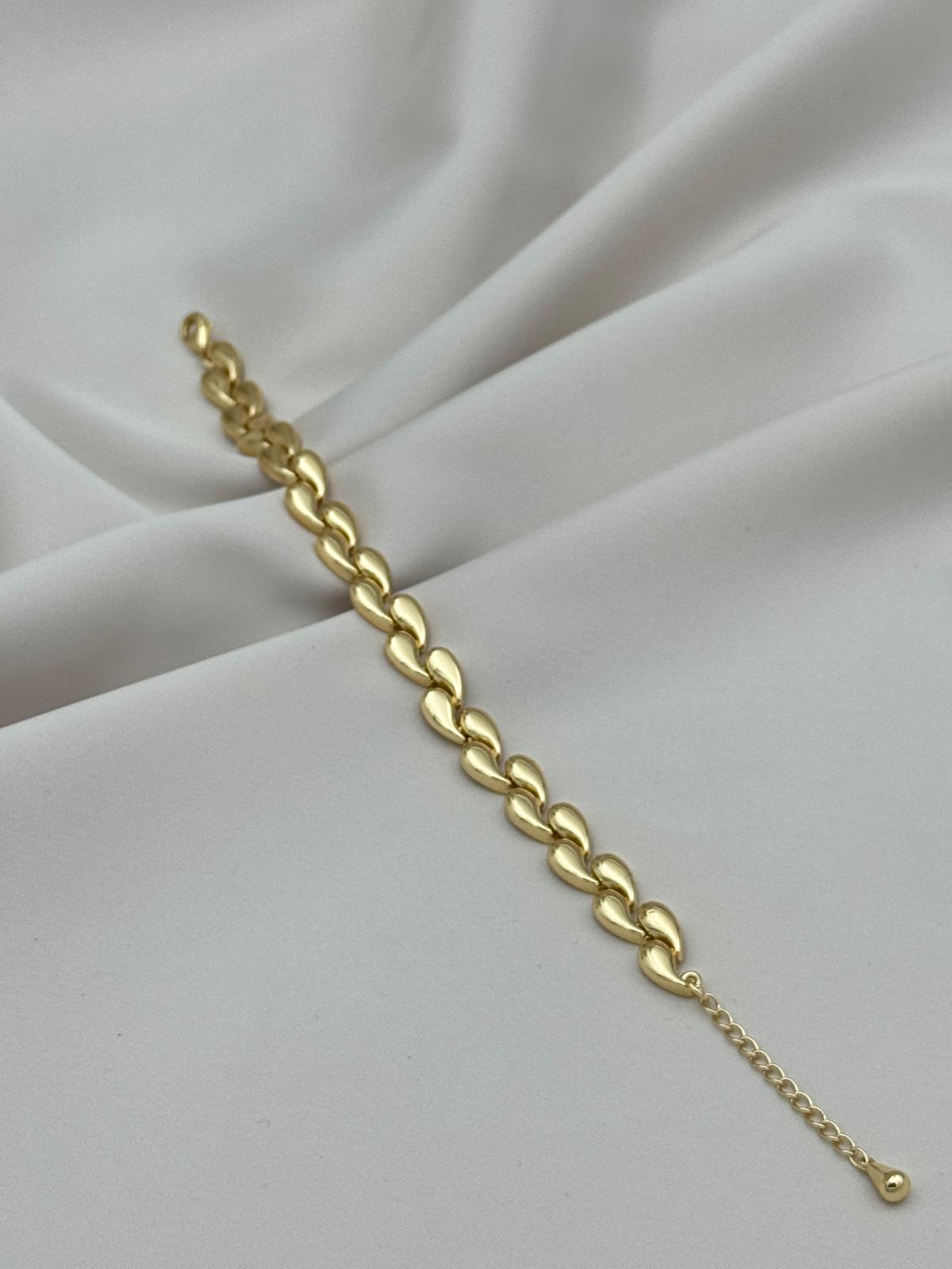 Damla Form Gold Renk 17+3 cm Ayarlanabilir Zincir Bileklik