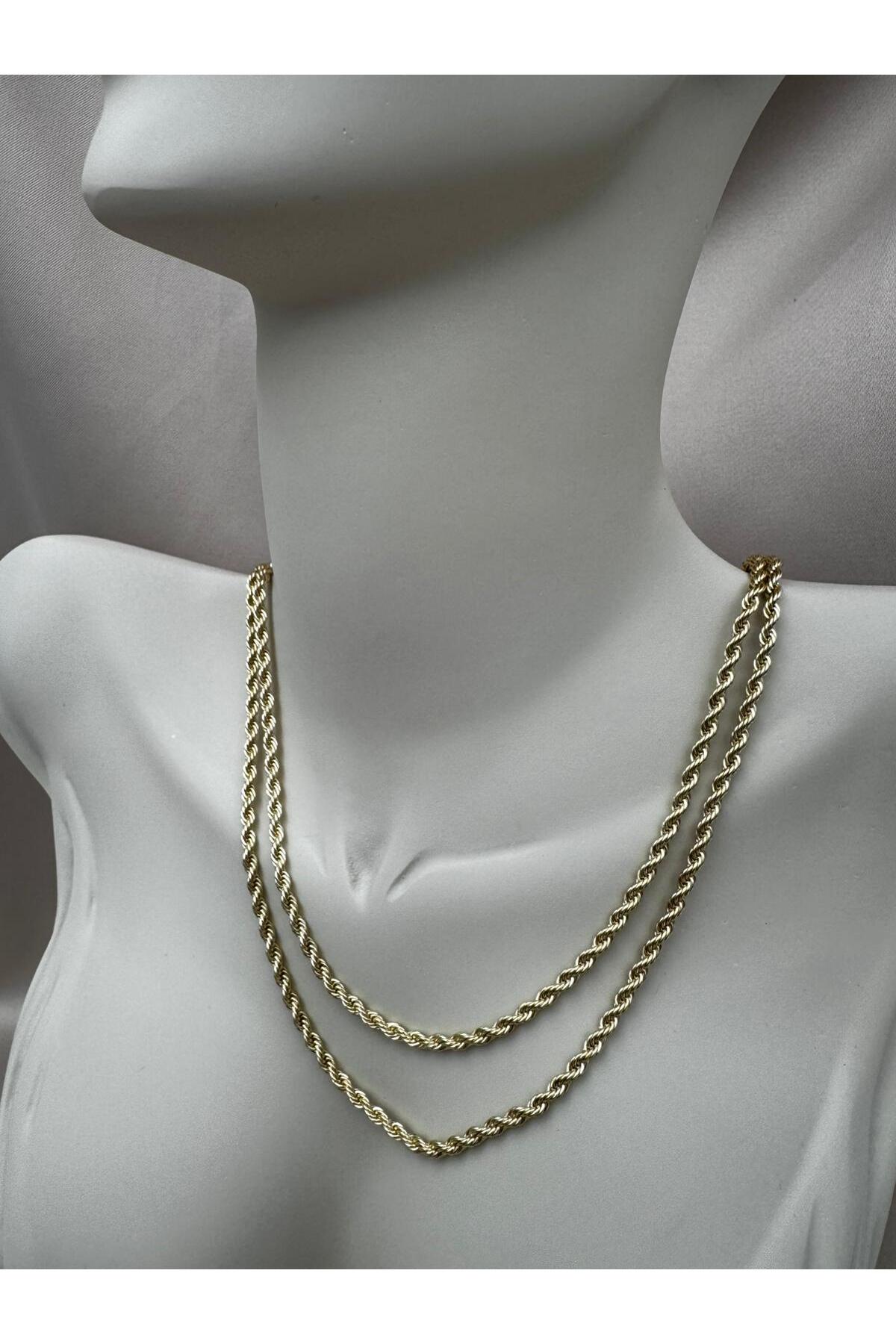 Burgu Zincir 90CM Ayarlanabilir Gold Kolye