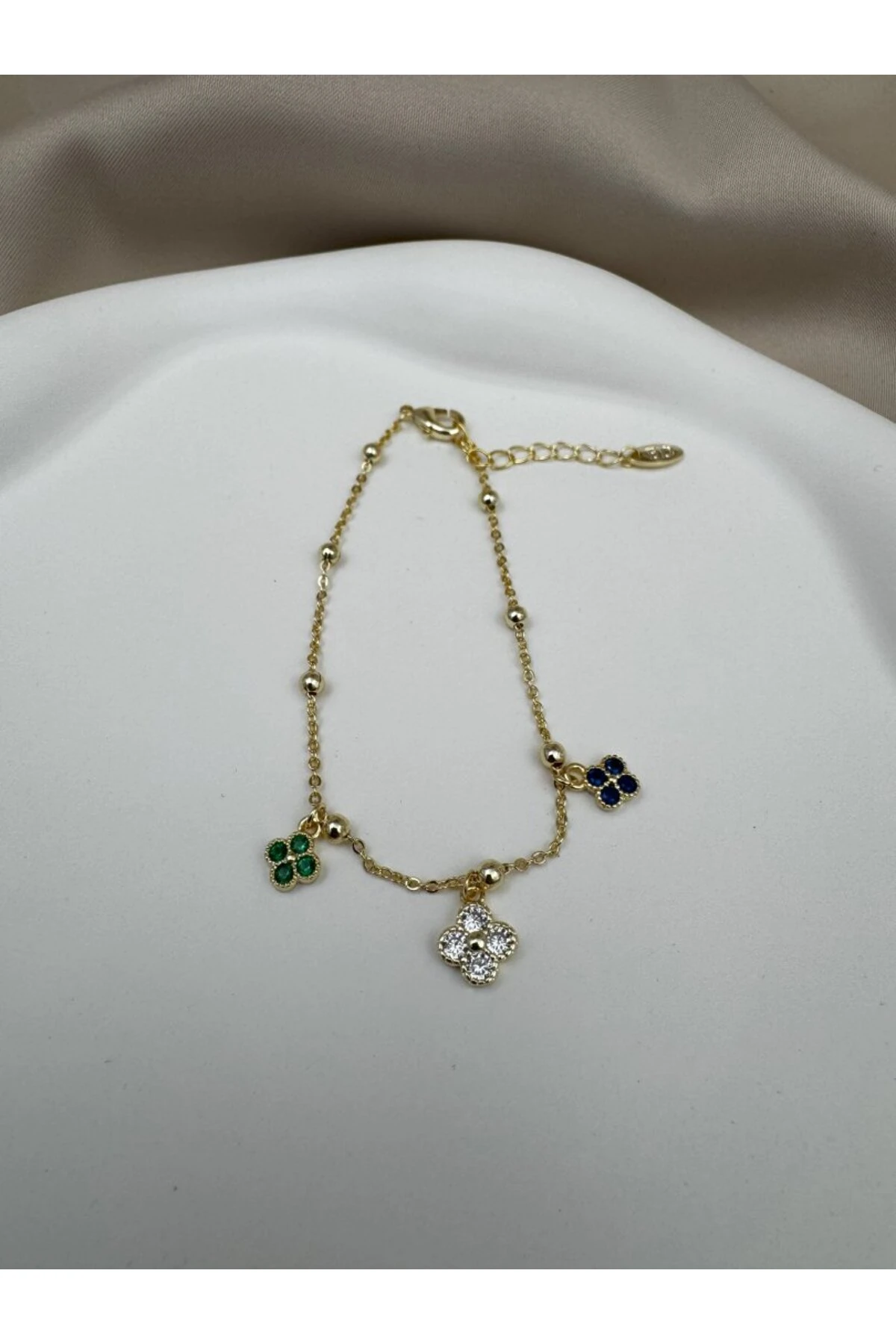 Kadın VIP Gold Üç Renk Çiçek Figürlü 16+3CM Ayarlanabilir Bileklik