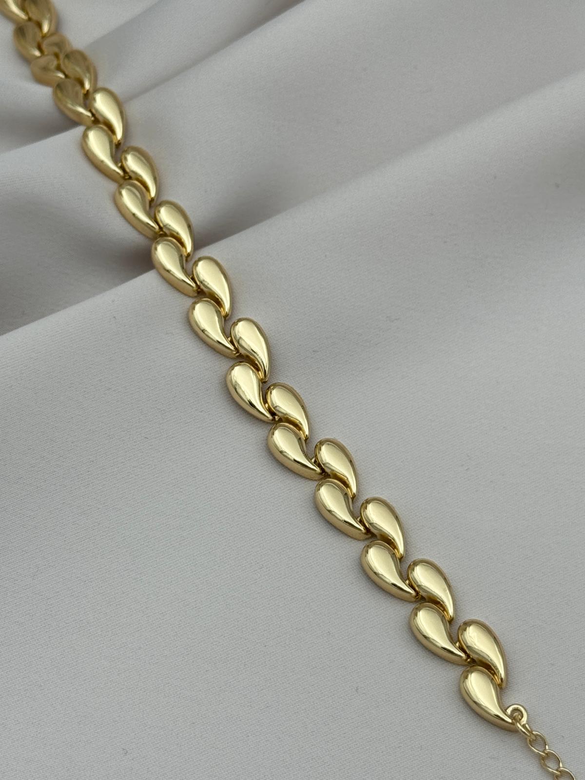 Damla Form Gold Renk 17+3 cm Ayarlanabilir Zincir Bileklik