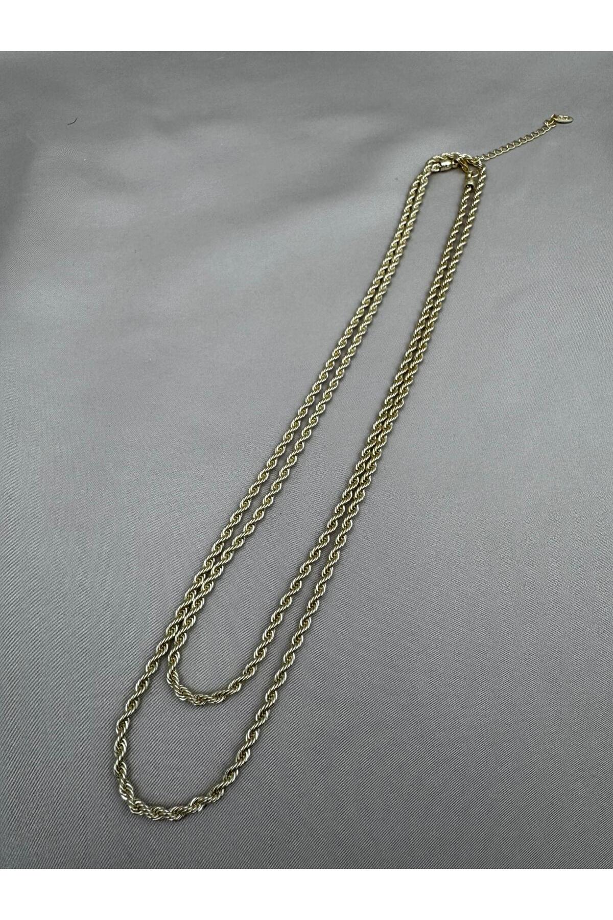 Burgu Zincir 90CM Ayarlanabilir Gold Kolye