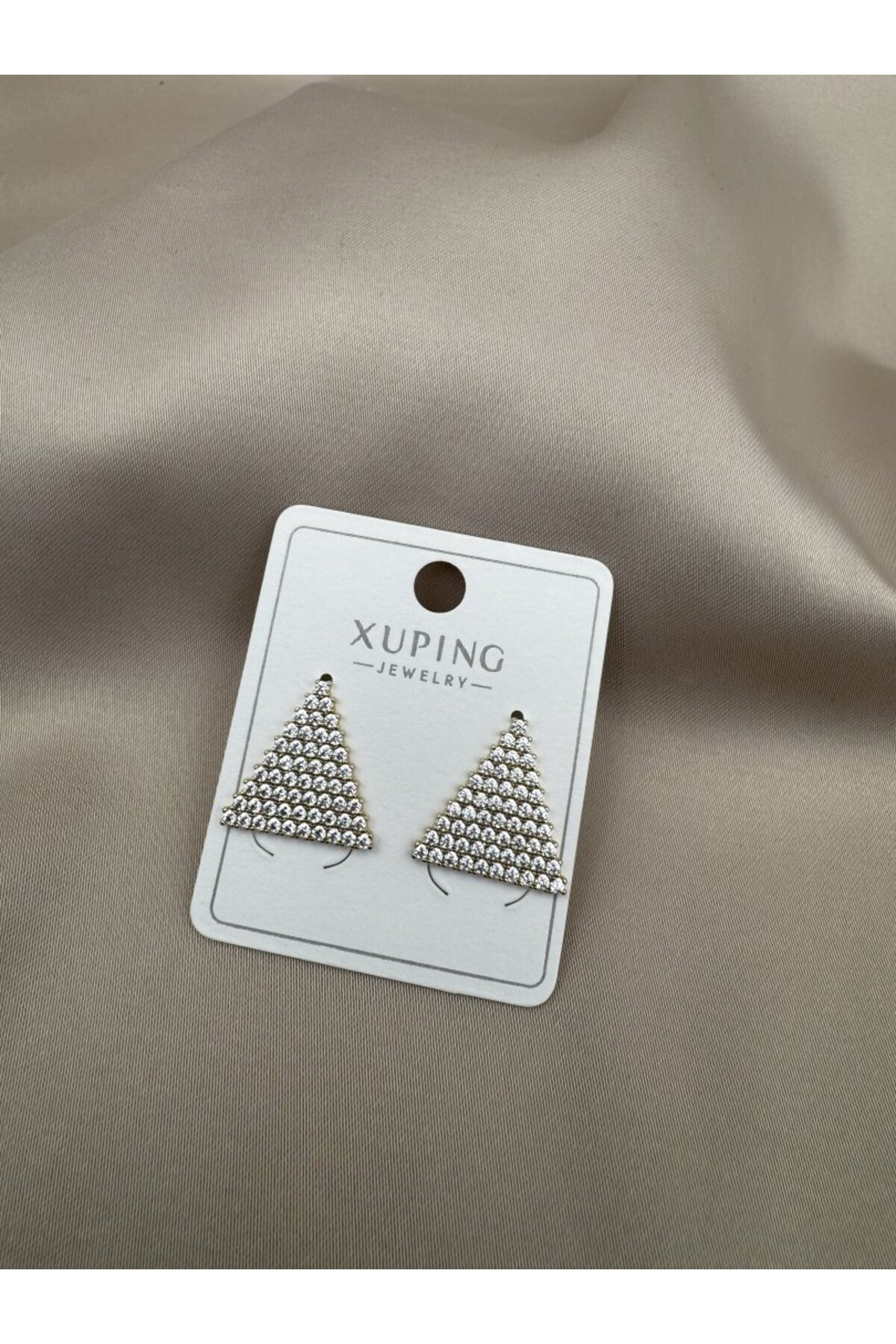 Ohrringe aus anlaufbeständigem Stahl mit dreieckigem Steindesign für Damen