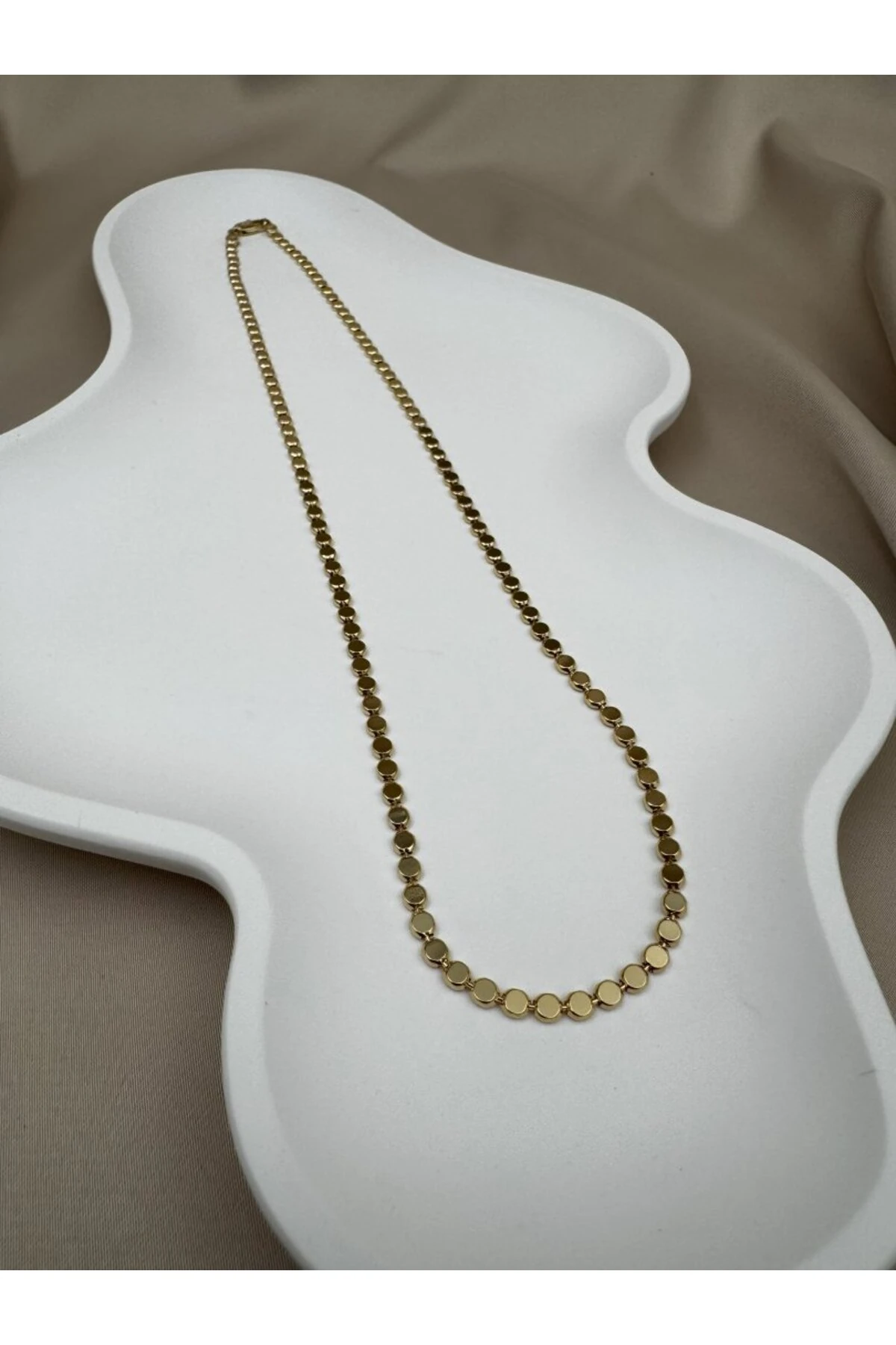 Kadın VIP Gold Renk Ezme Zincir 50CM Ayarlanabilir Kararmaz Kolyе