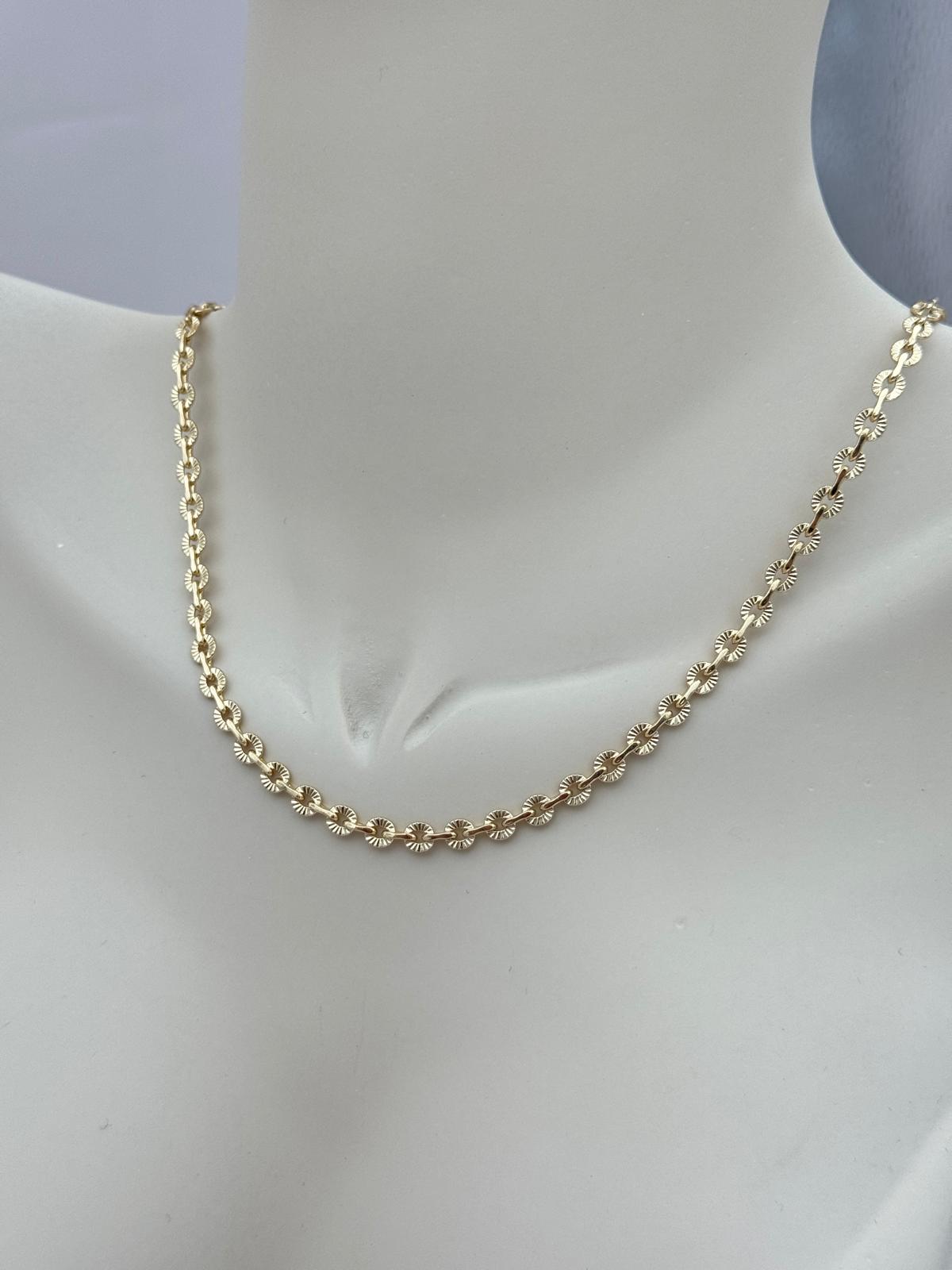 Xuping Gold Renk 45 cm Lazer Kesim Disk Zincir Kolye