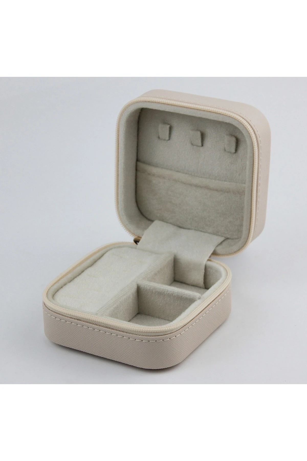 Bej Renk Taşınabilir Mini Çoklu Takı Organizeri