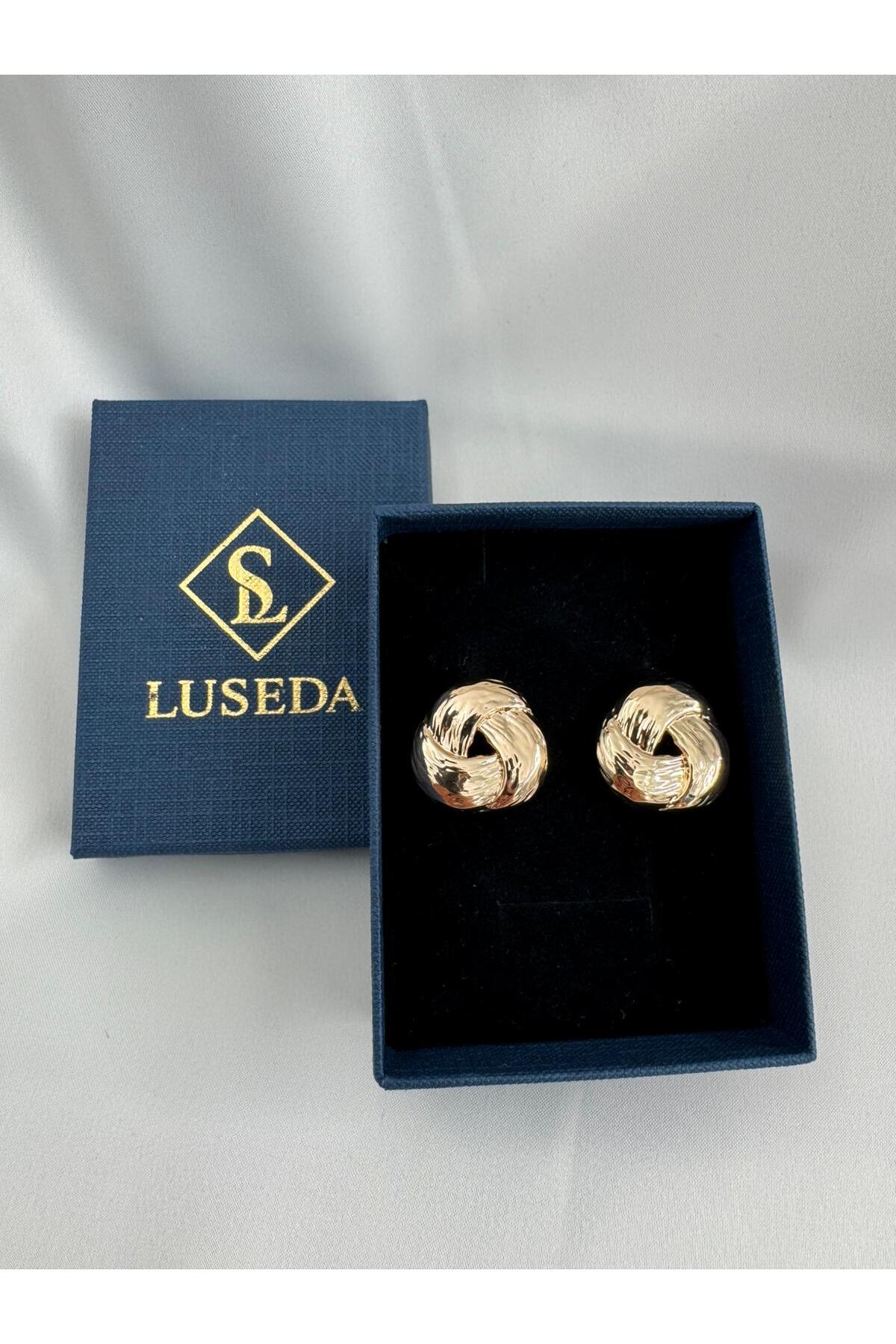 Kadın Rose Gold Düğüm Formlu VIP Küpe