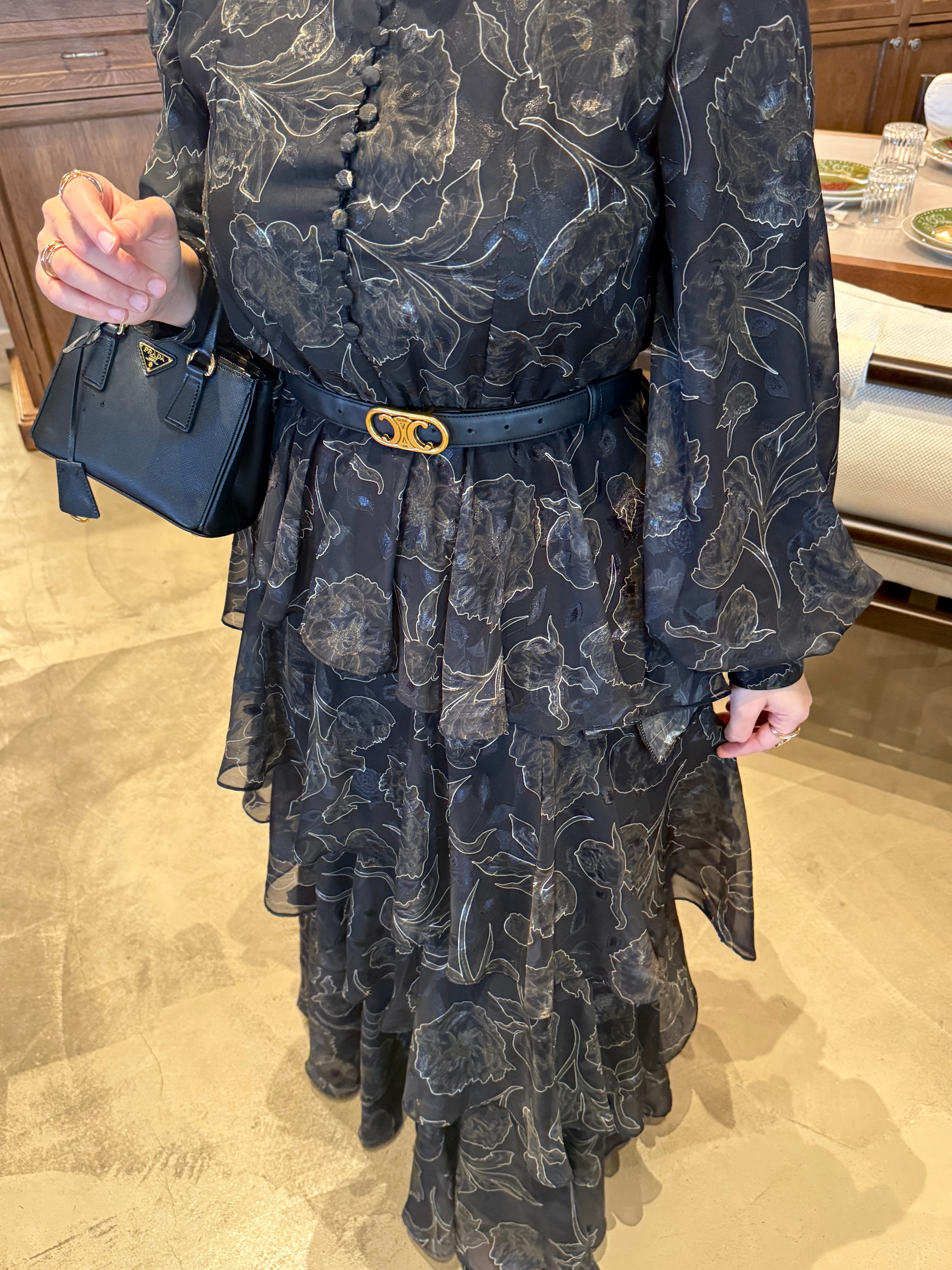 ROSE MARİN İPEK ŞİFON DRESS SİYAH