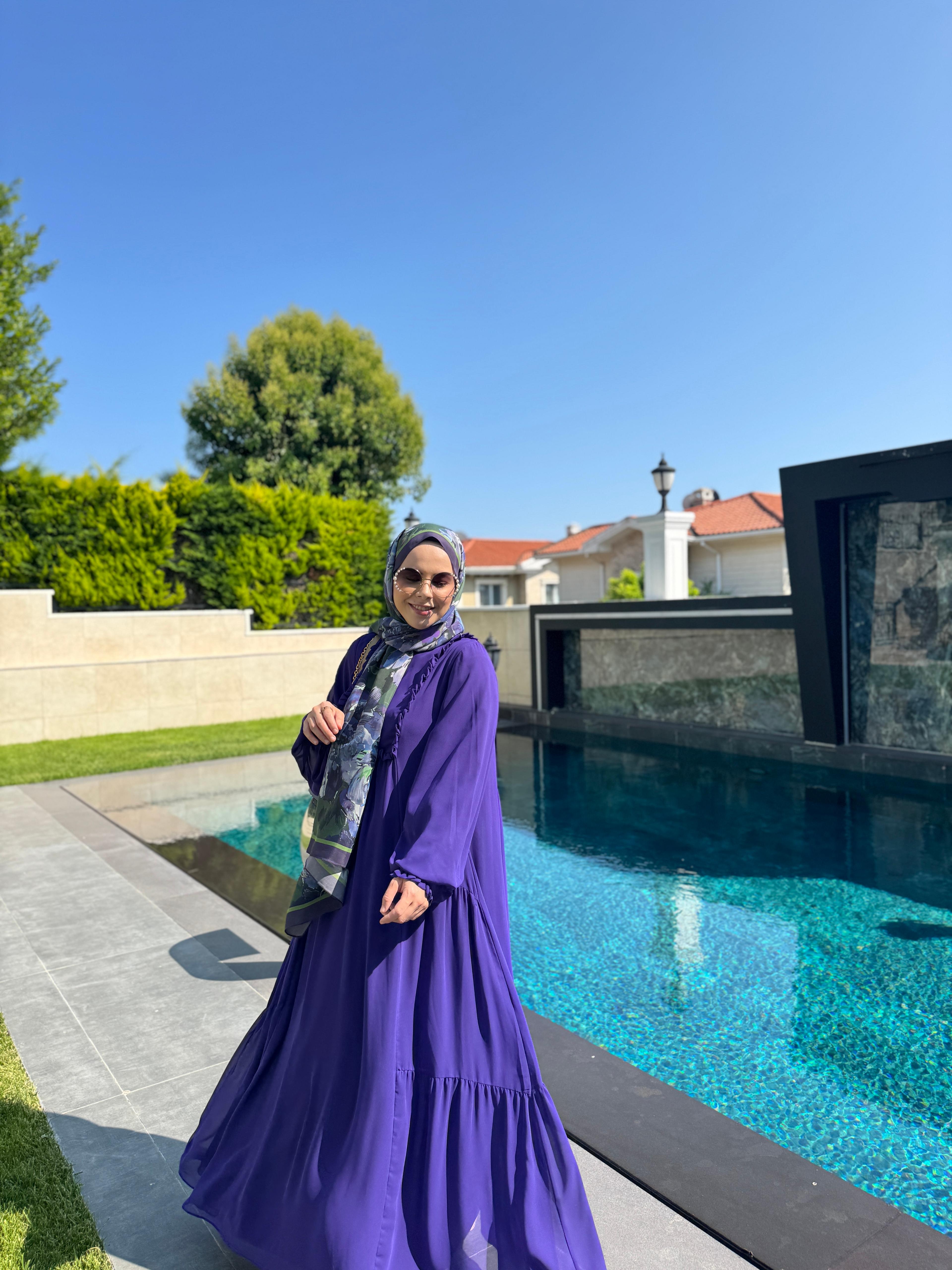 DREAM ŞİFON ELBİSE MOR