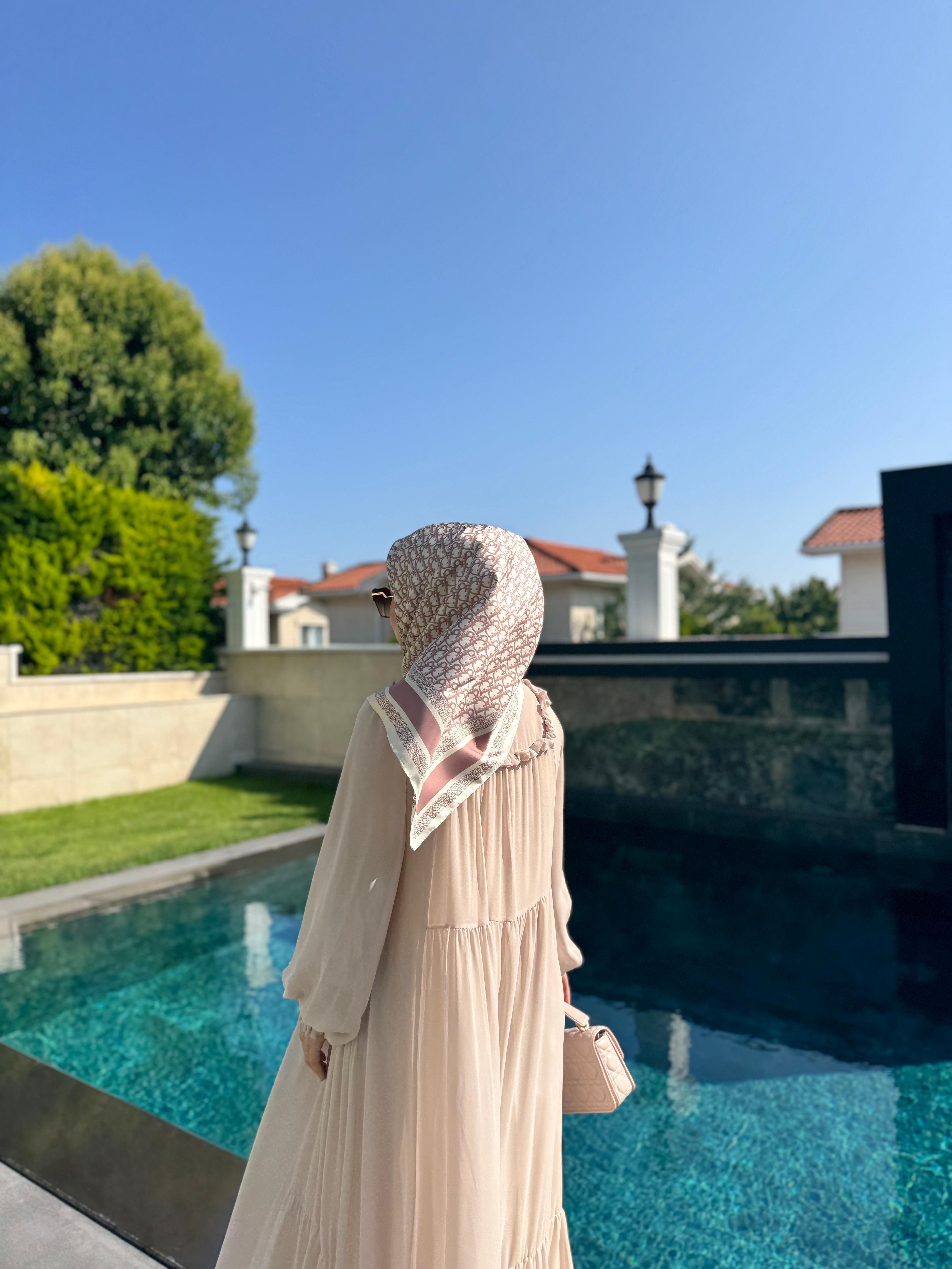 DREAM ŞİFON ELBİSE BEJ