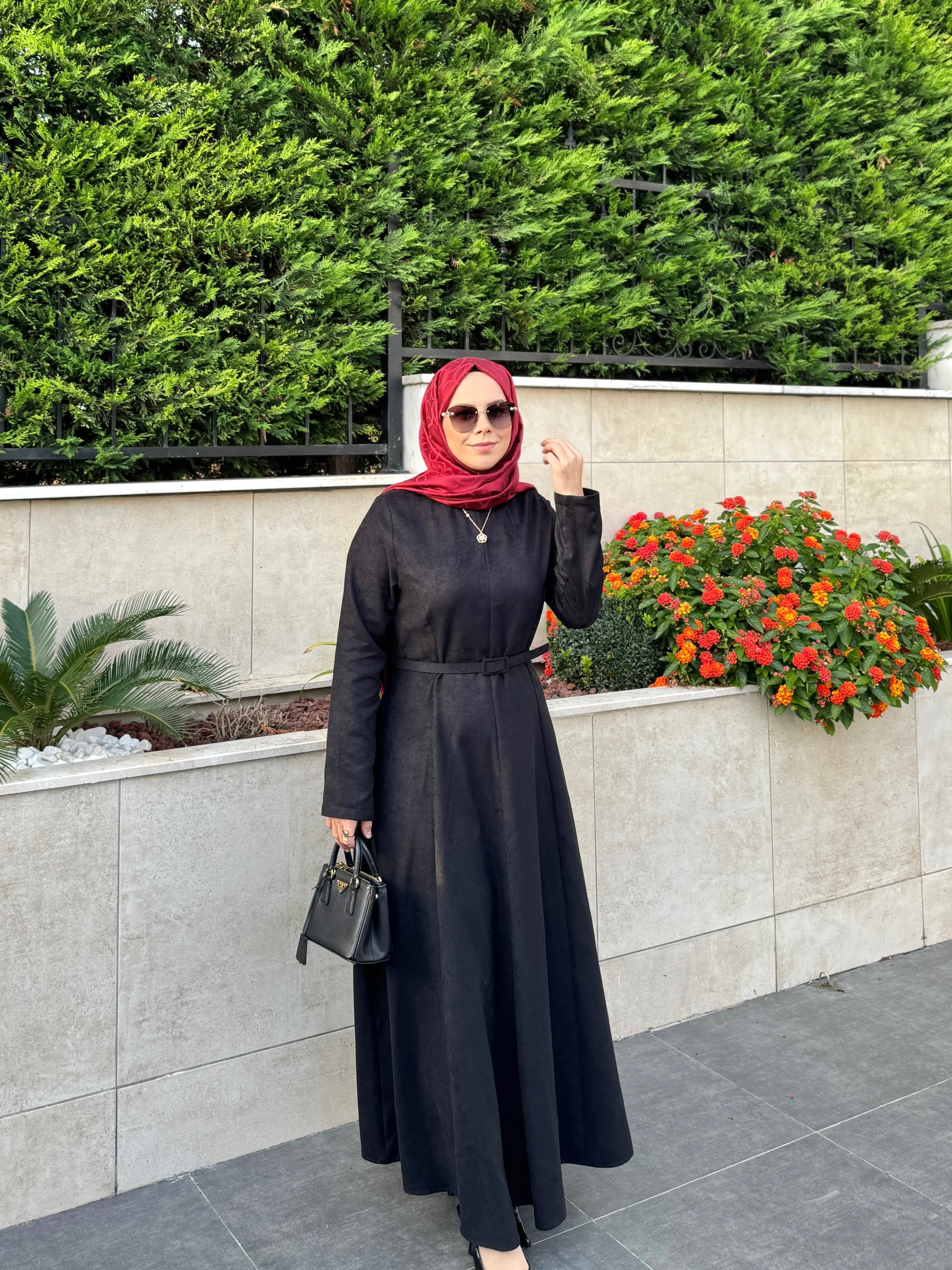 SİYAH SÜET ELBİSE