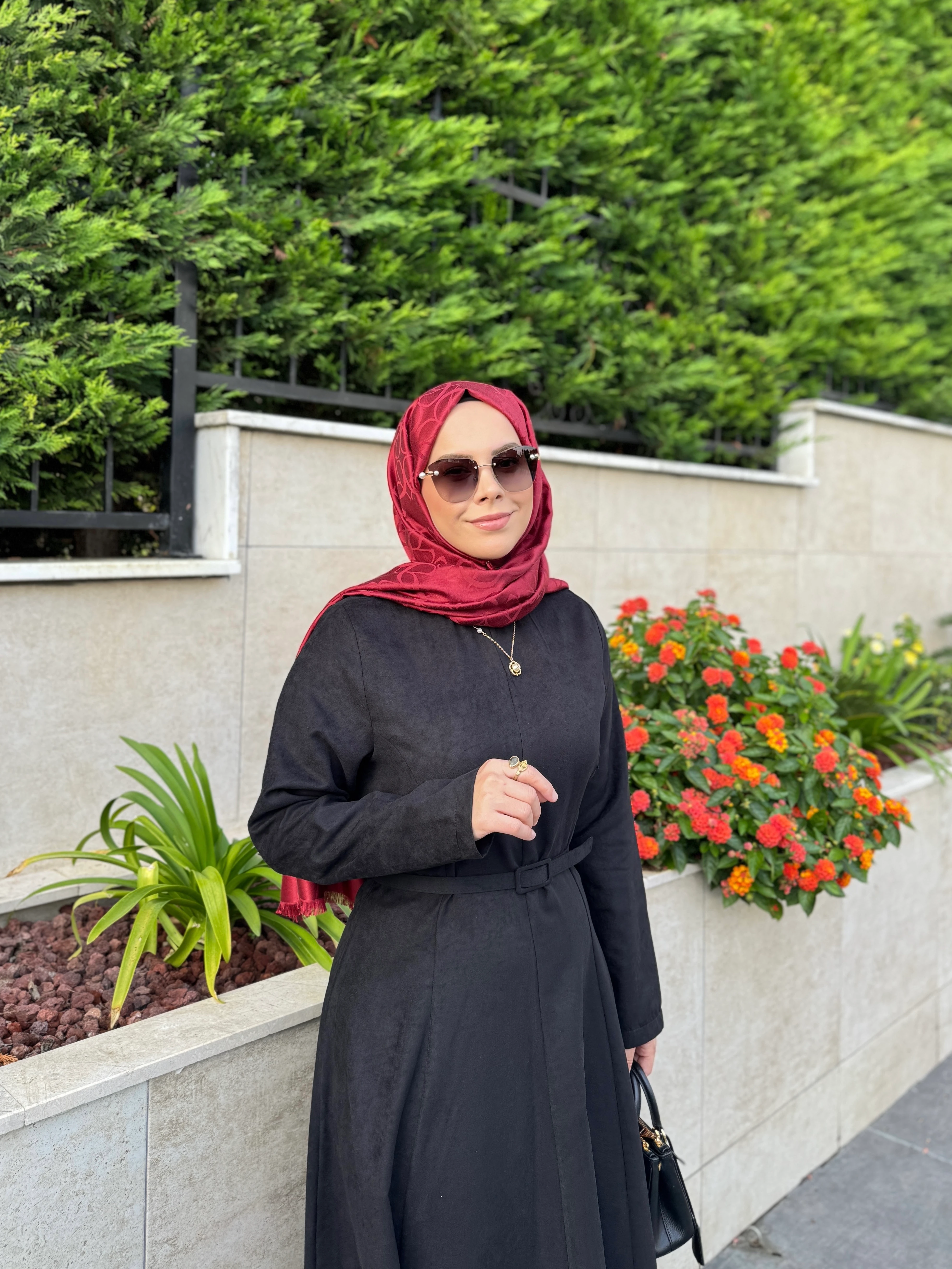 SİYAH SÜET ELBİSE