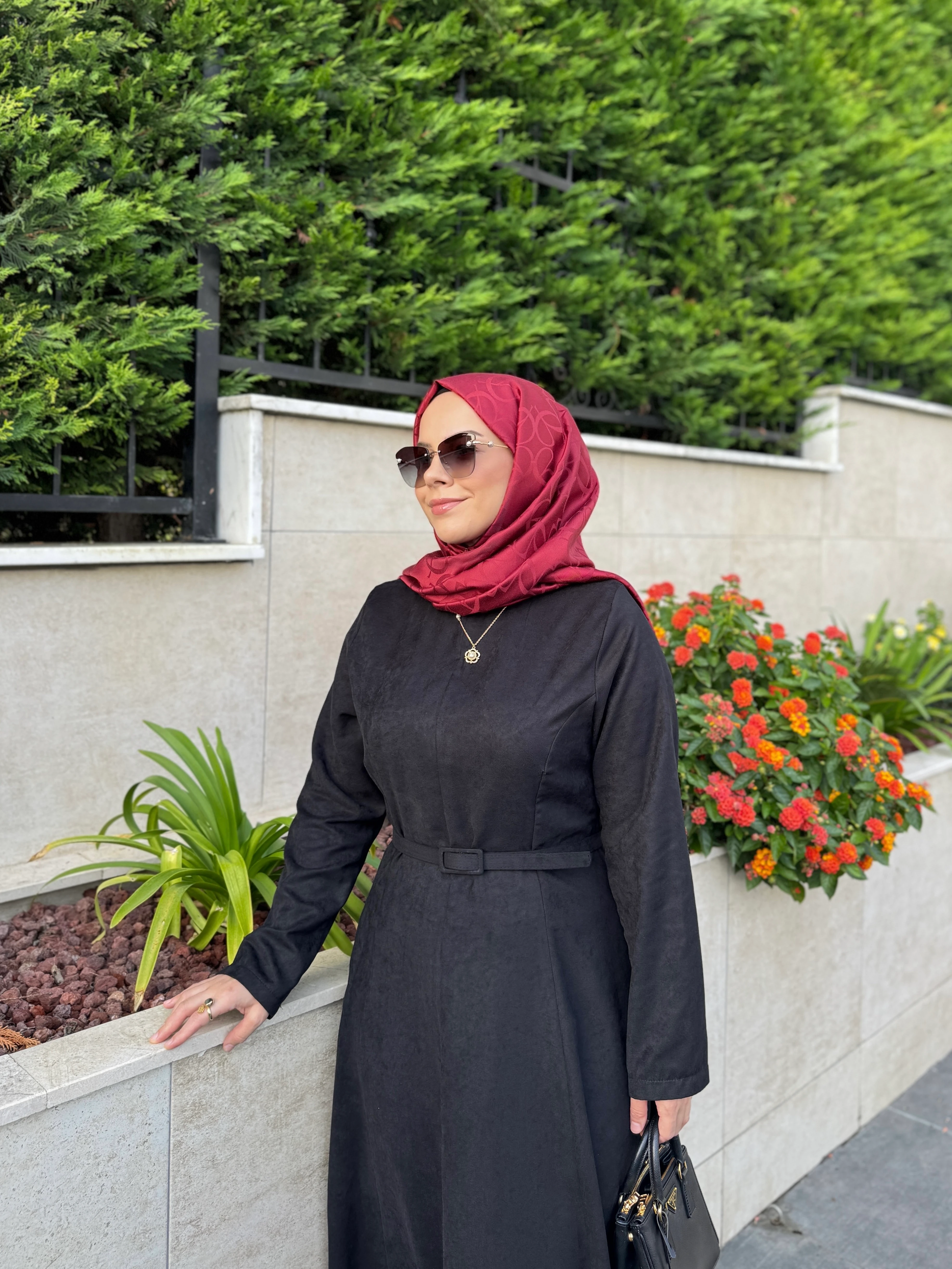 SİYAH SÜET ELBİSE