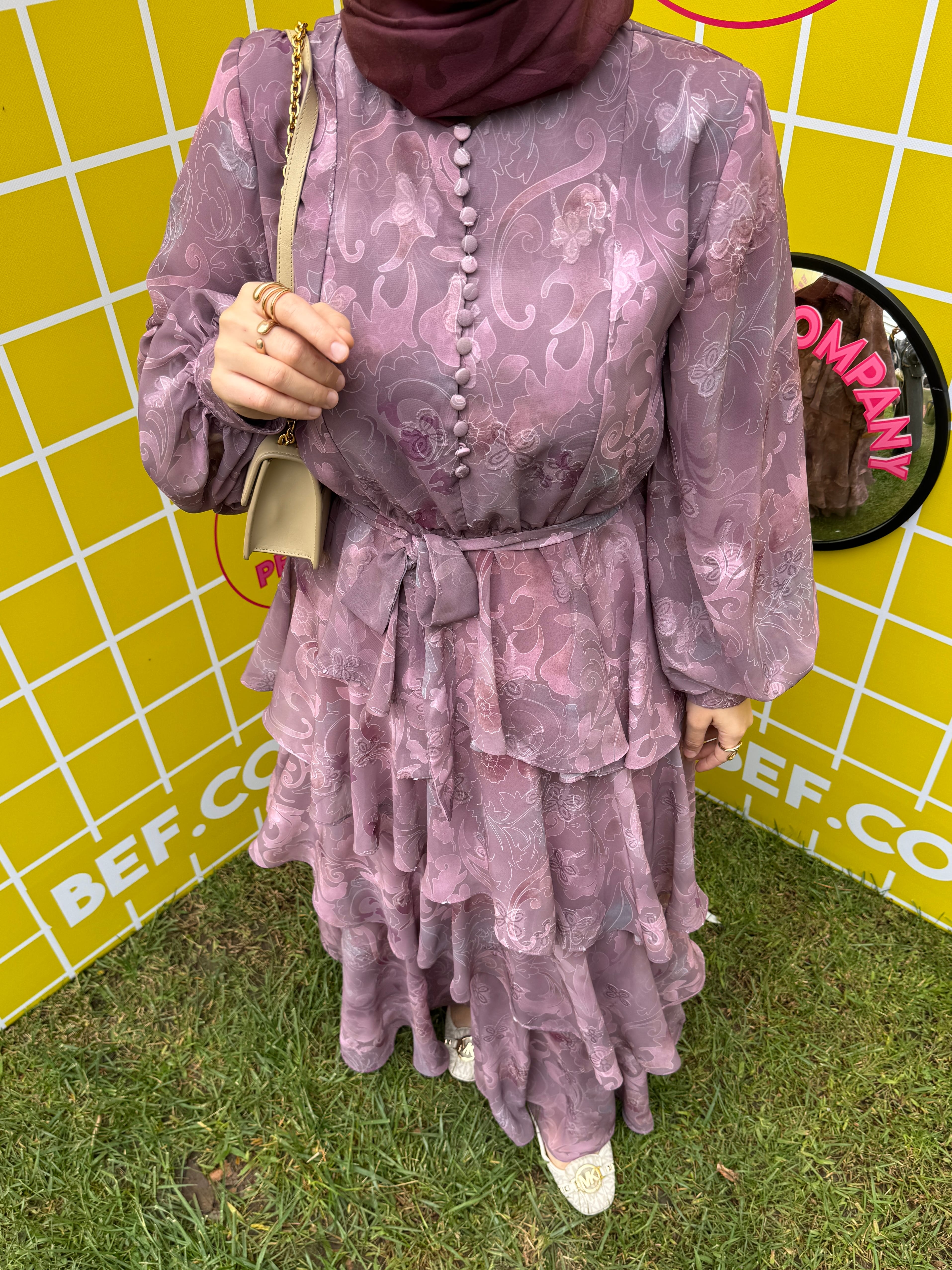 ROSE MARİN İPEK ŞİFON DRESS MÜRDÜM