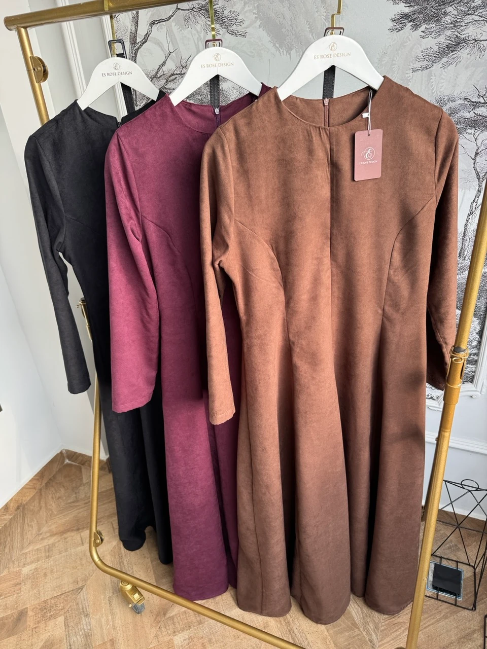 KAHVERENGİ SÜET ELBİSE