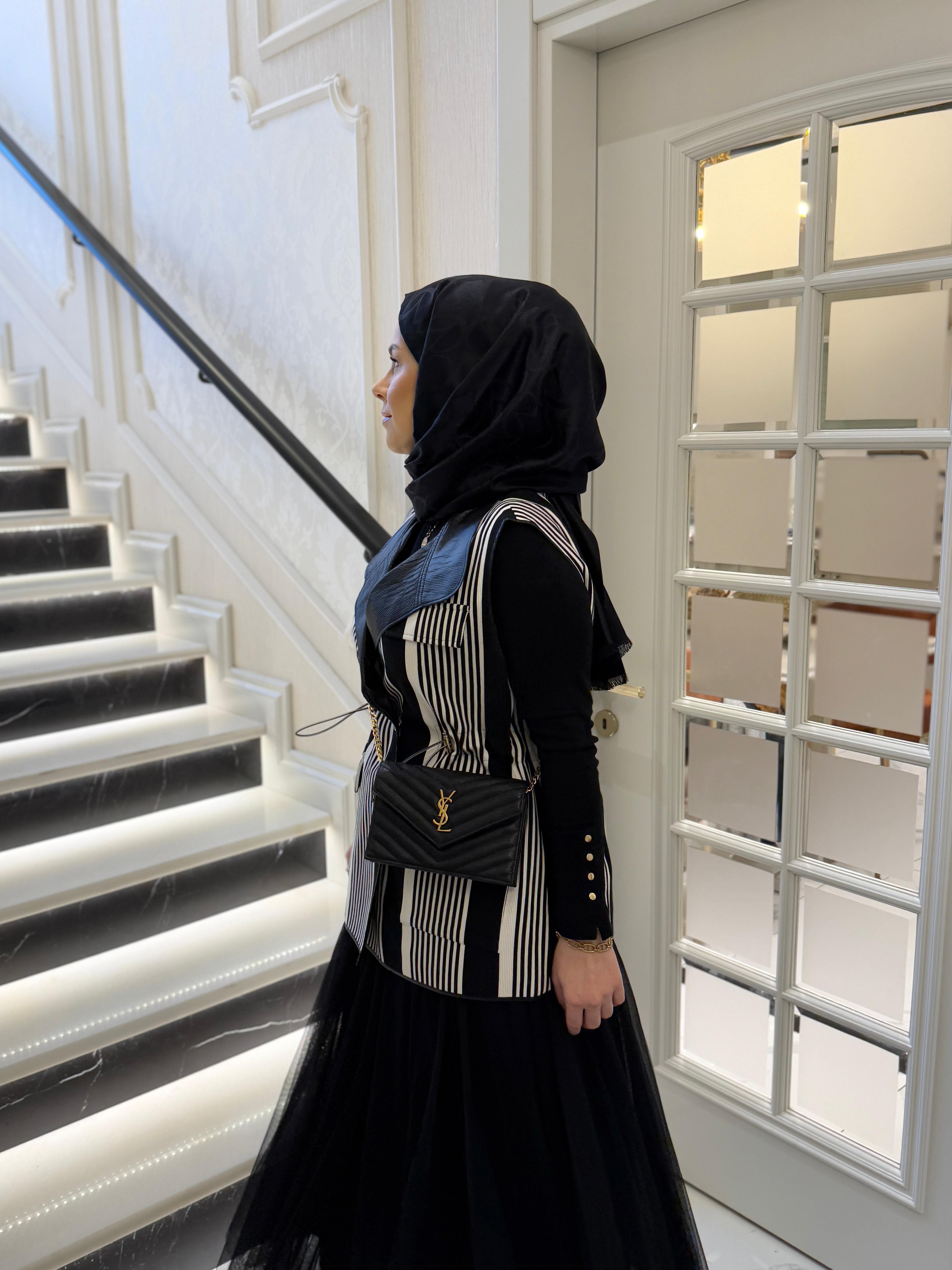 SOFİA YELEK SİYAH-BEYAZ