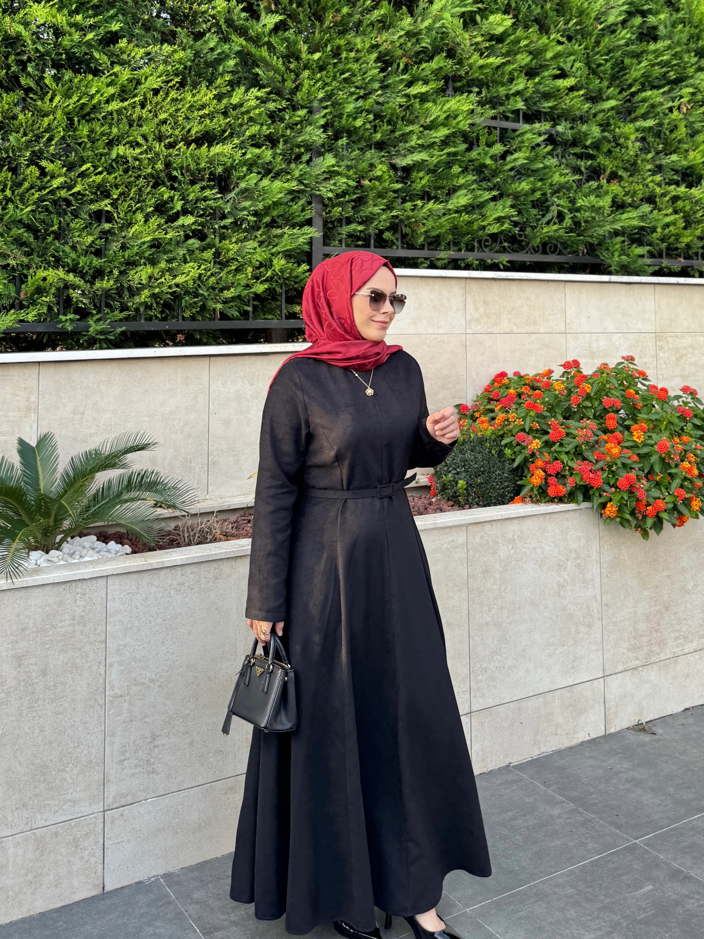 SİYAH SÜET ELBİSE