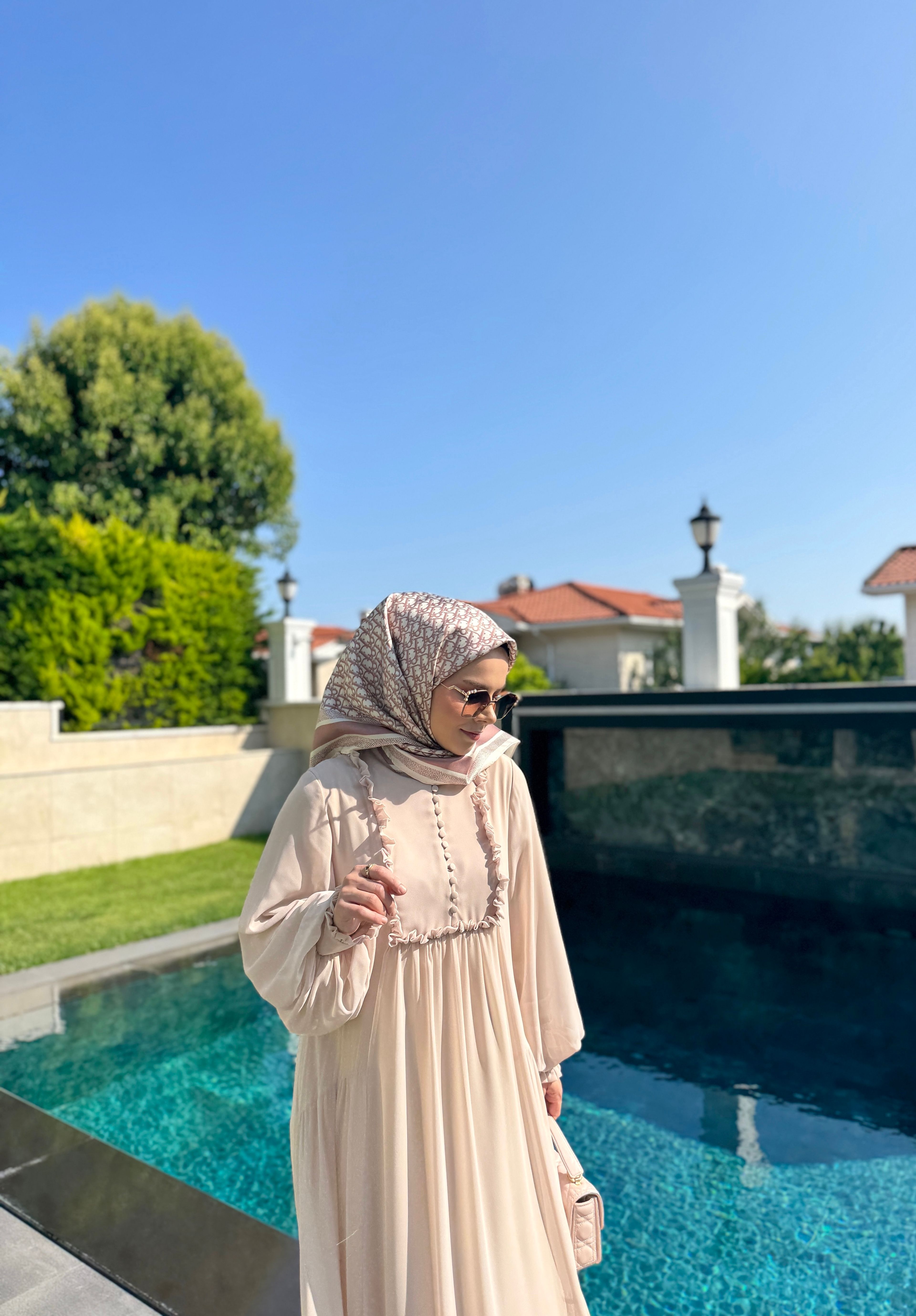 DREAM ŞİFON ELBİSE BEJ