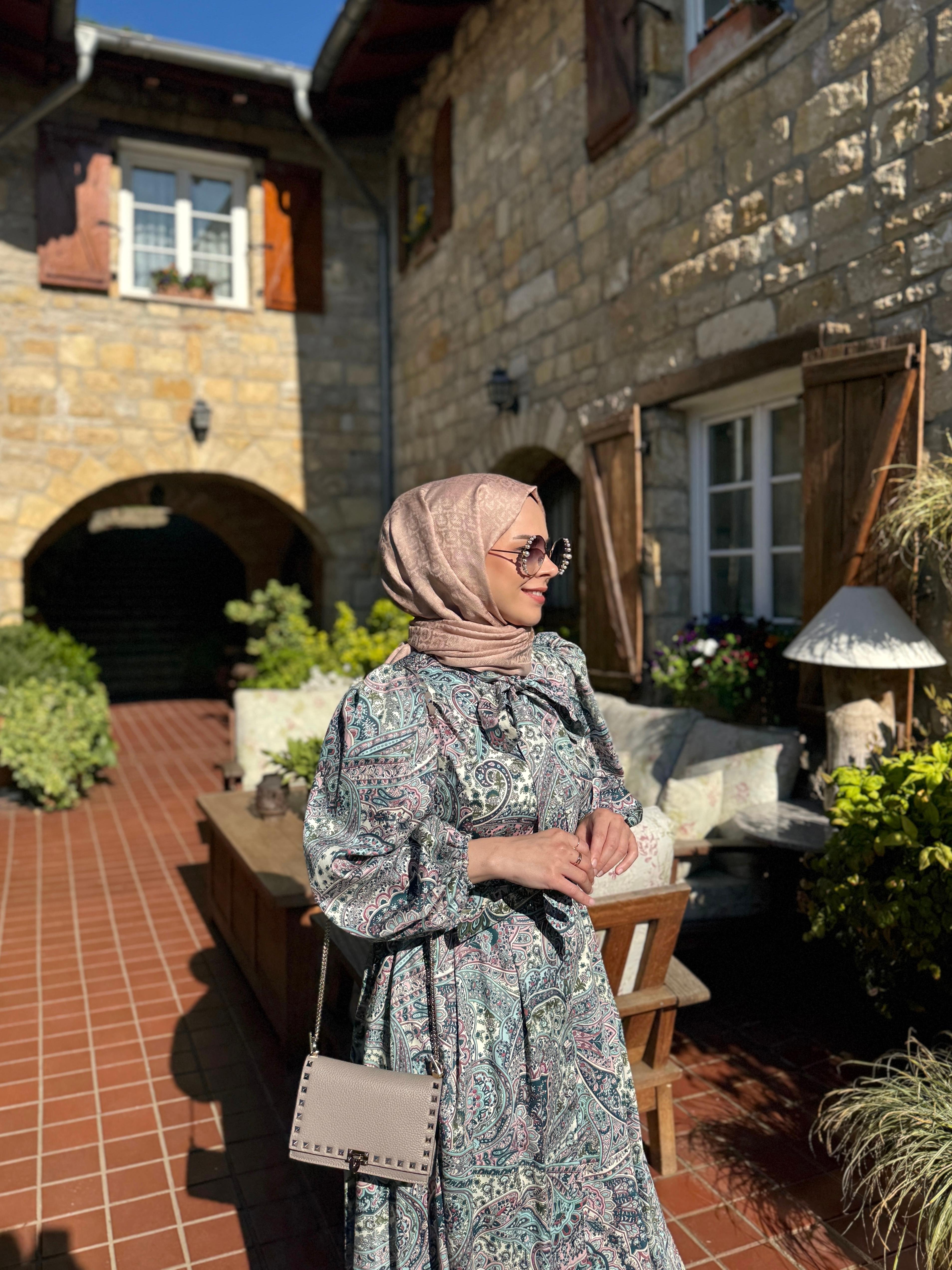 ROSİE %100 PAMUK ELBİSE MAVİ
