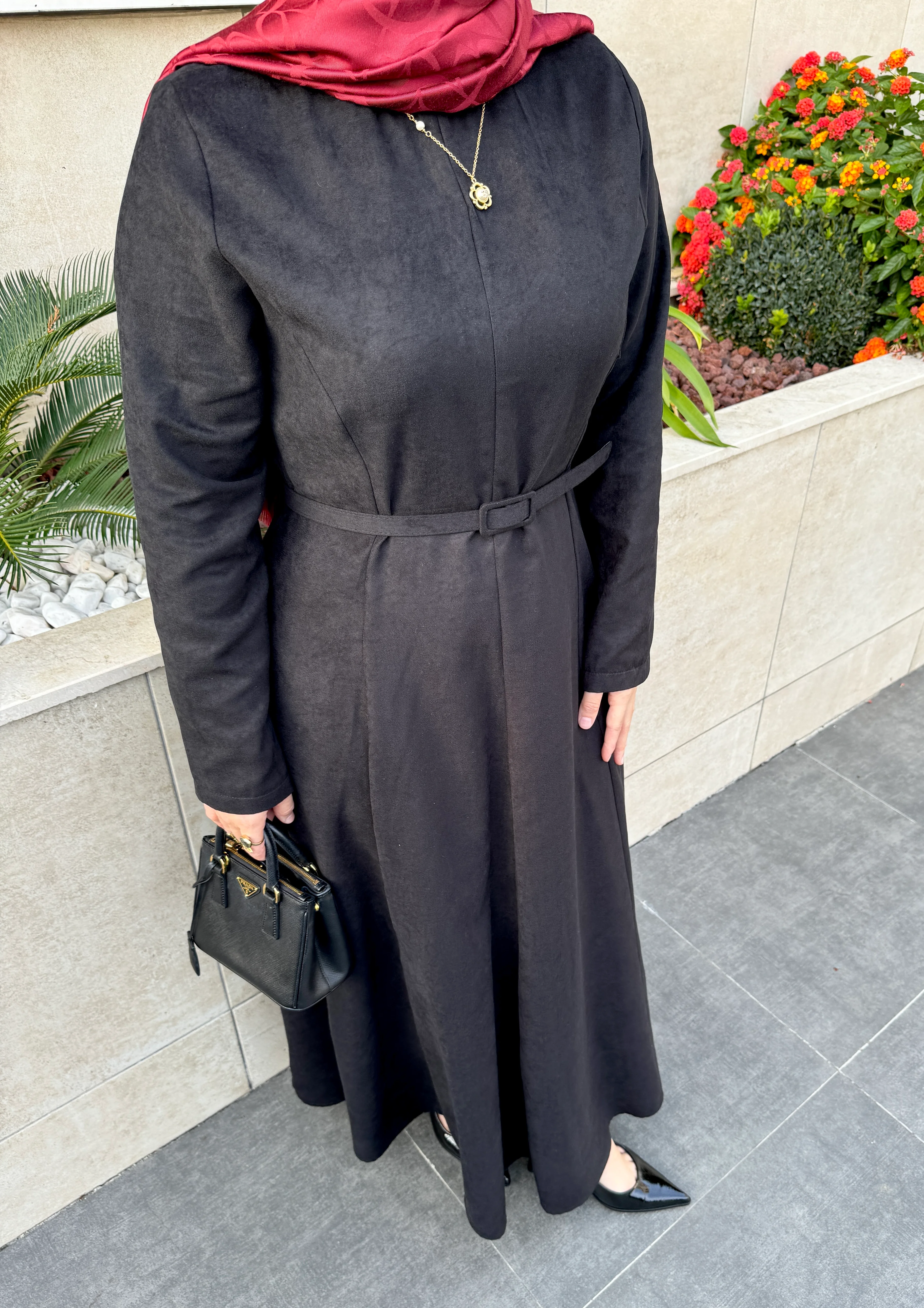 SİYAH SÜET ELBİSE