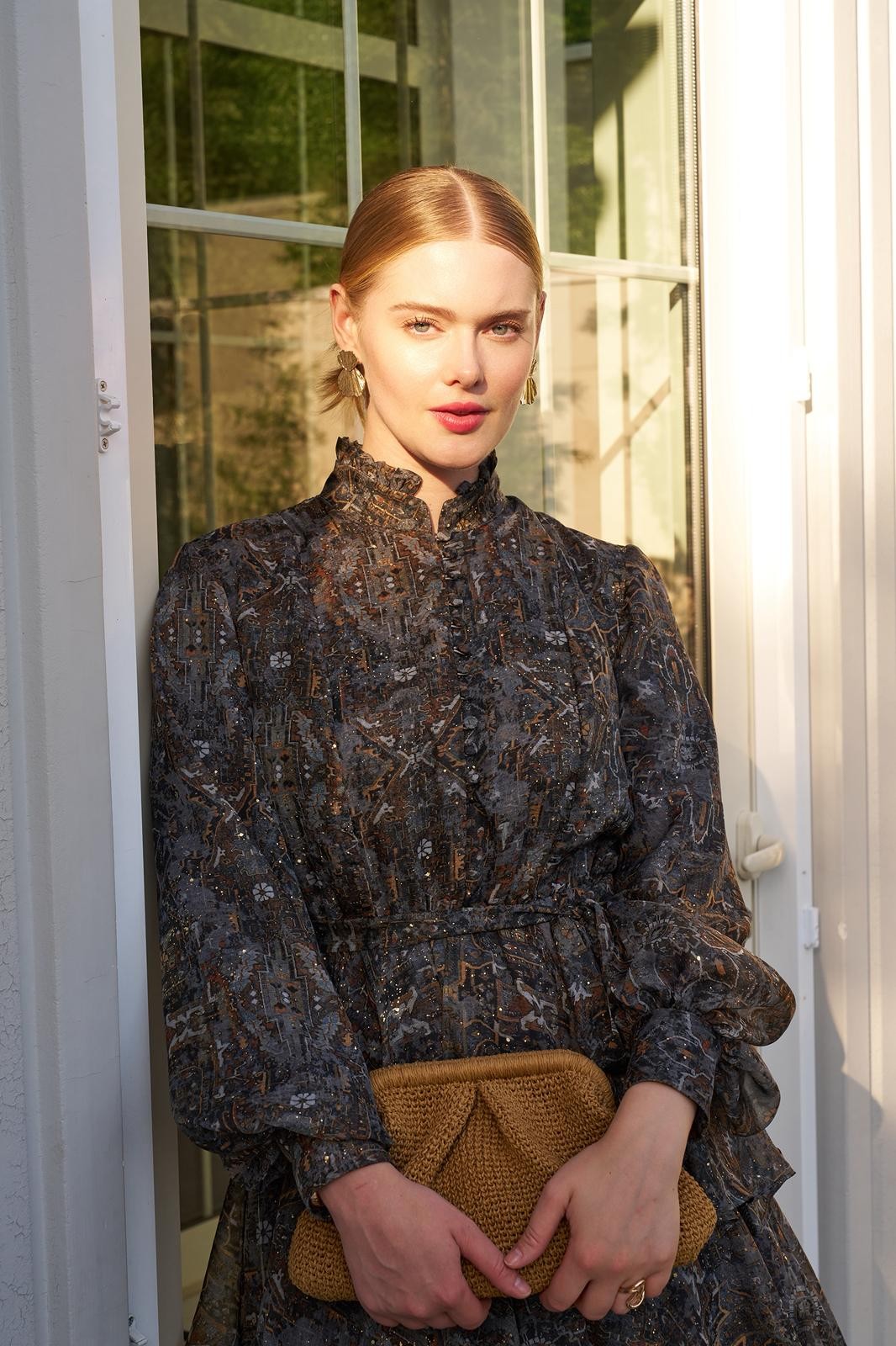ROSE MARİN İPEK ŞİFON DRESS ANTRASİT