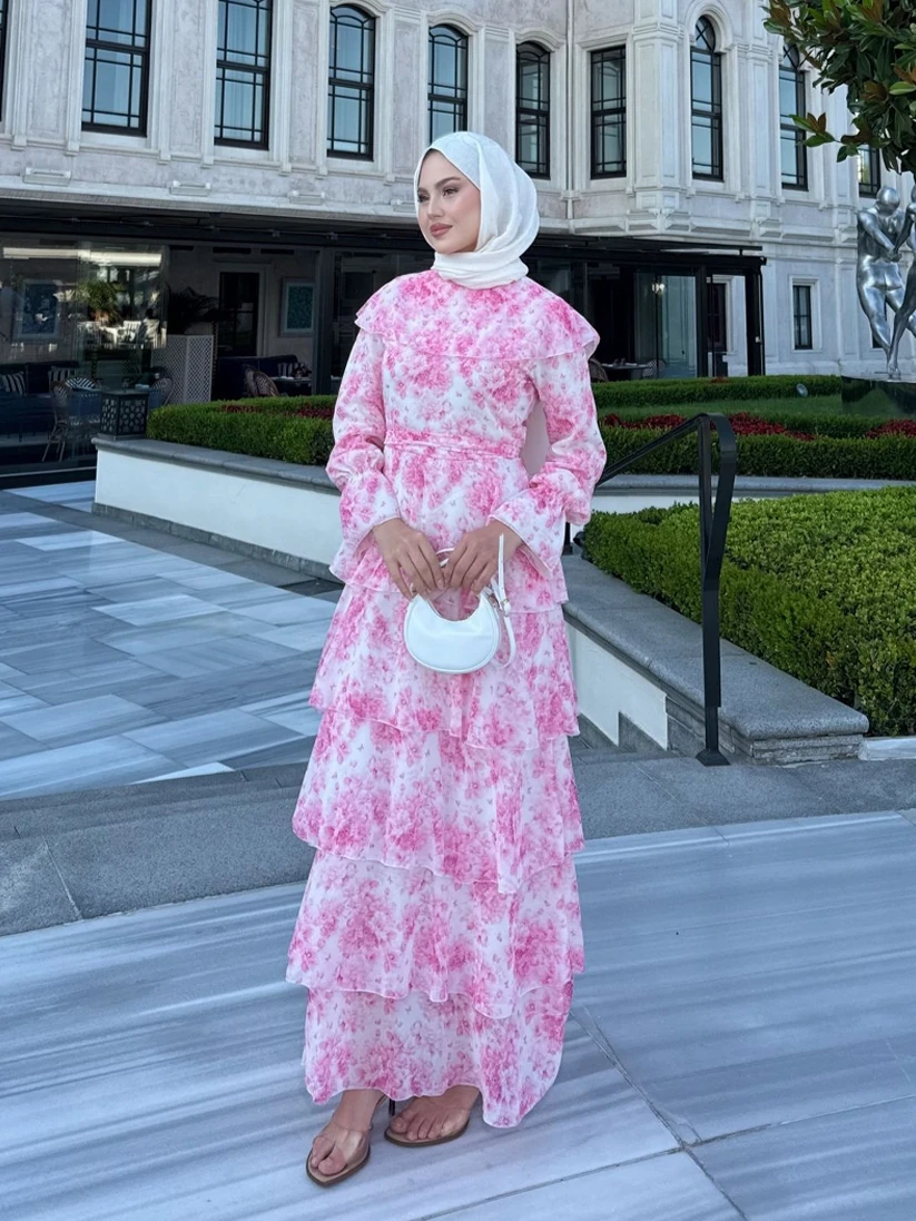 Flora Pembe Kadın Elbise