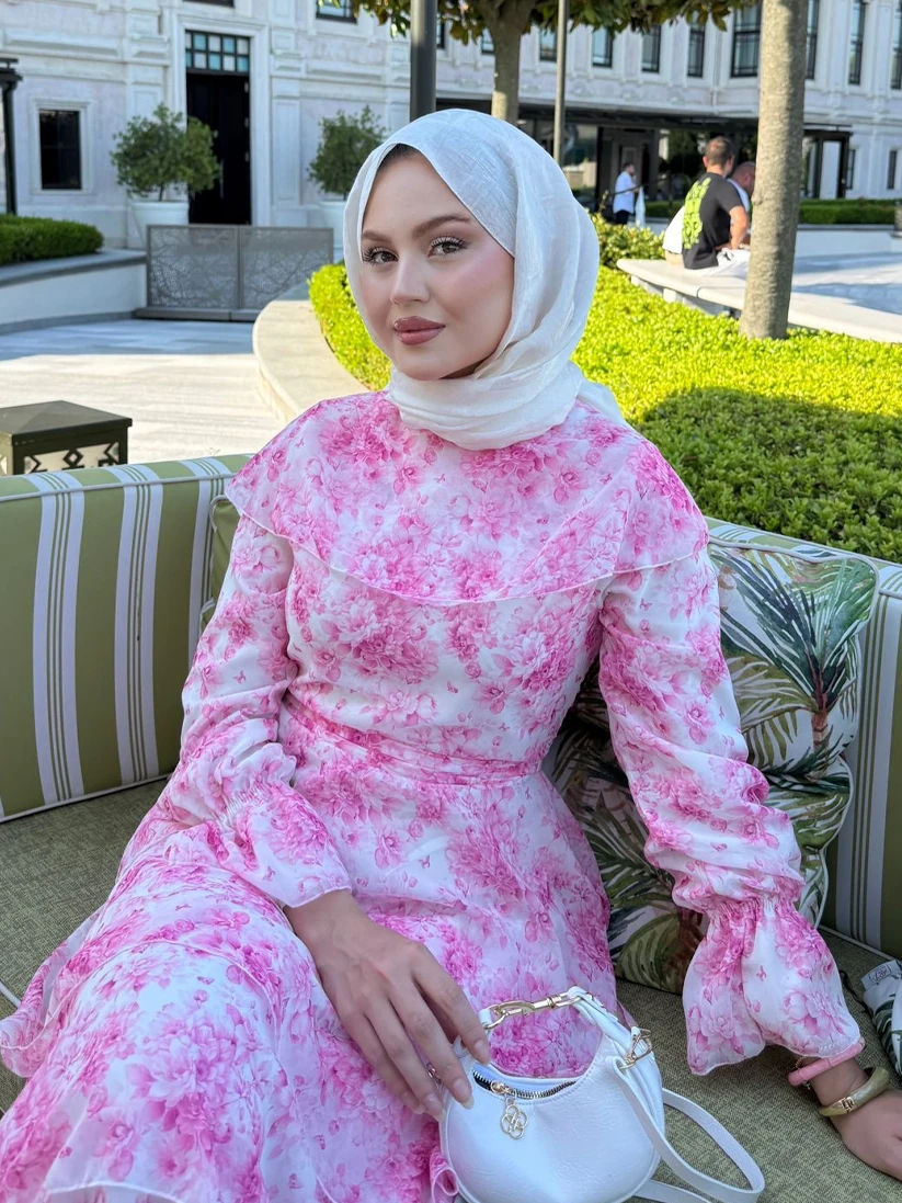 Flora Pembe Kadın Elbise