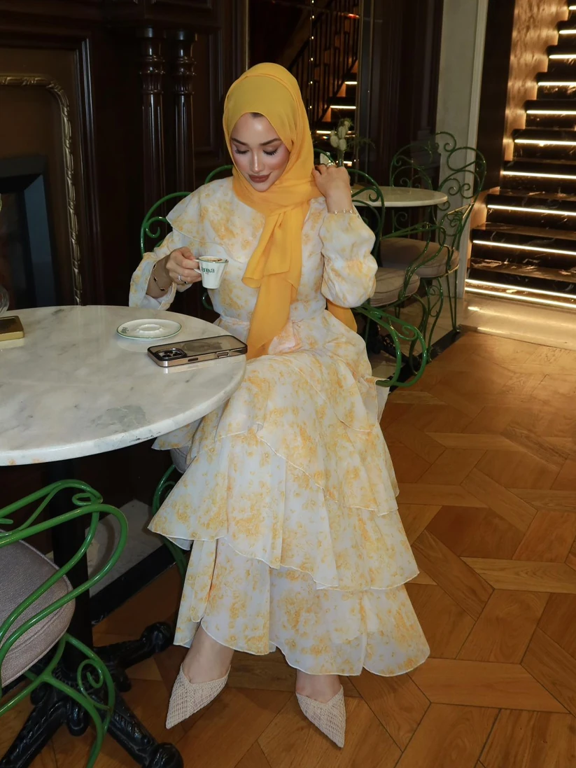 Flora Sarı Kadın Elbise