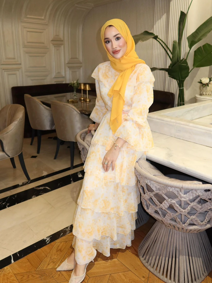 Flora Sarı Kadın Elbise