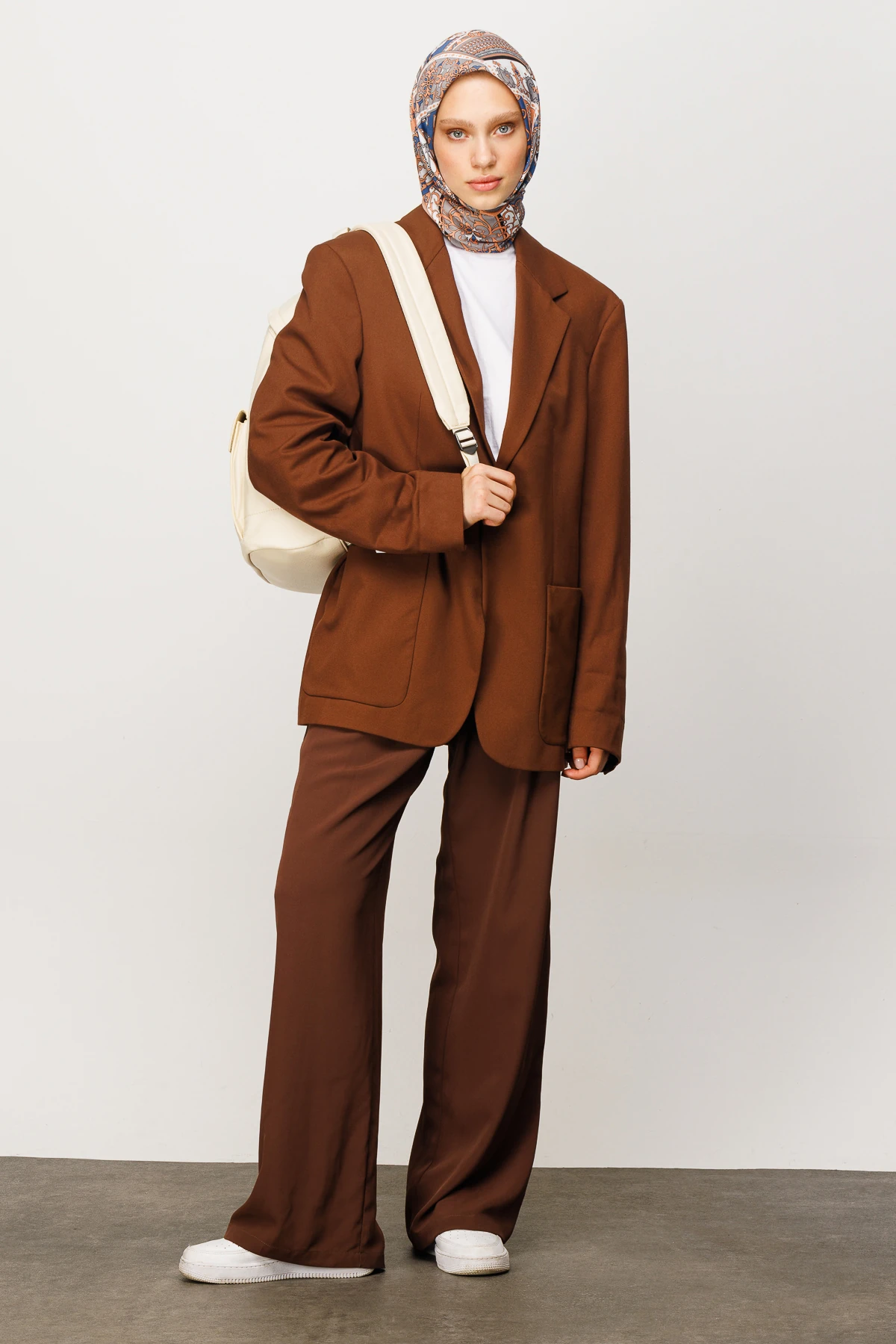 وشاح ناعم رقمي بنقشة 40 رقعة - سمك السلمون