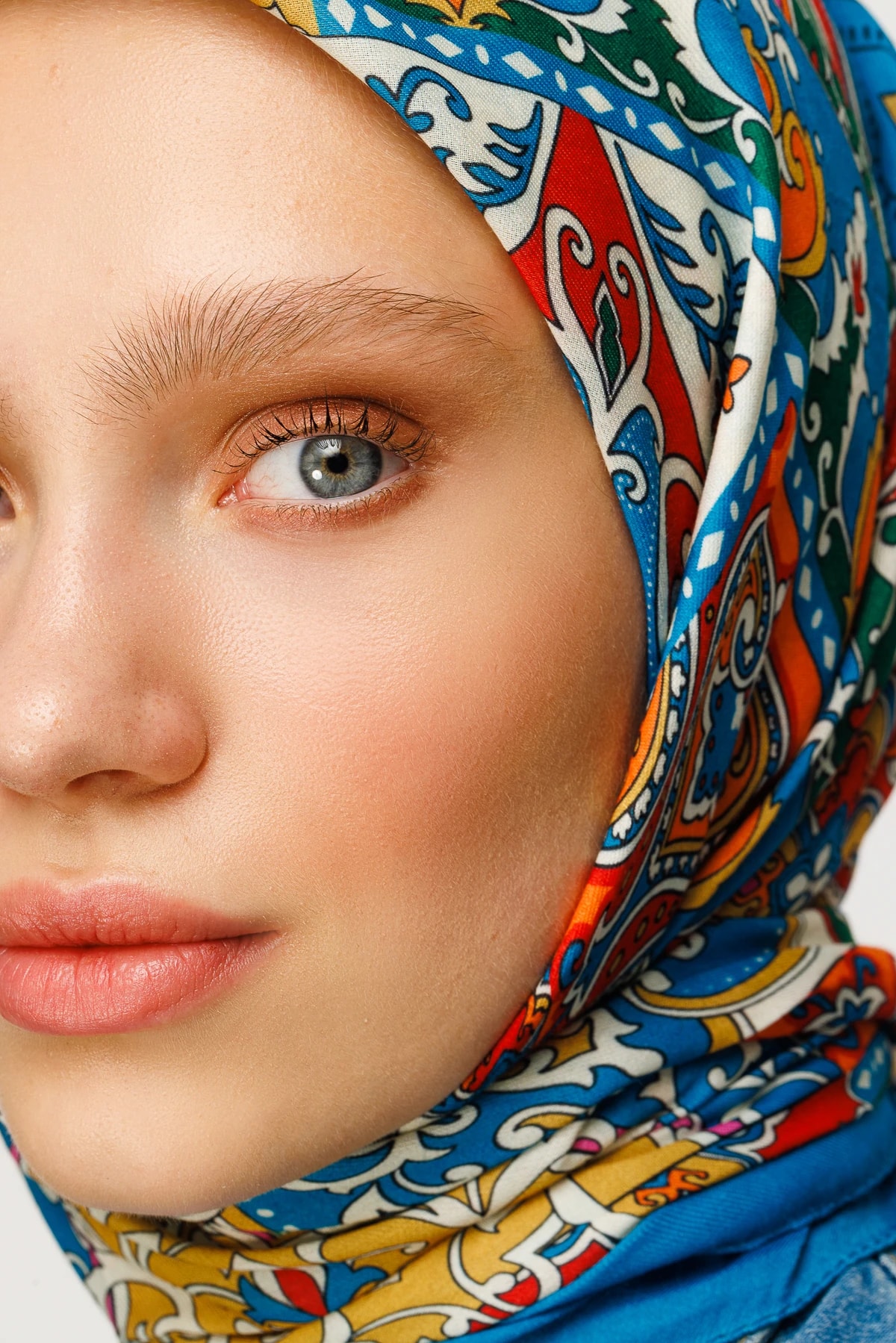 وشاح ناعم رقمي بنقشة 40 رقعة - أزرق