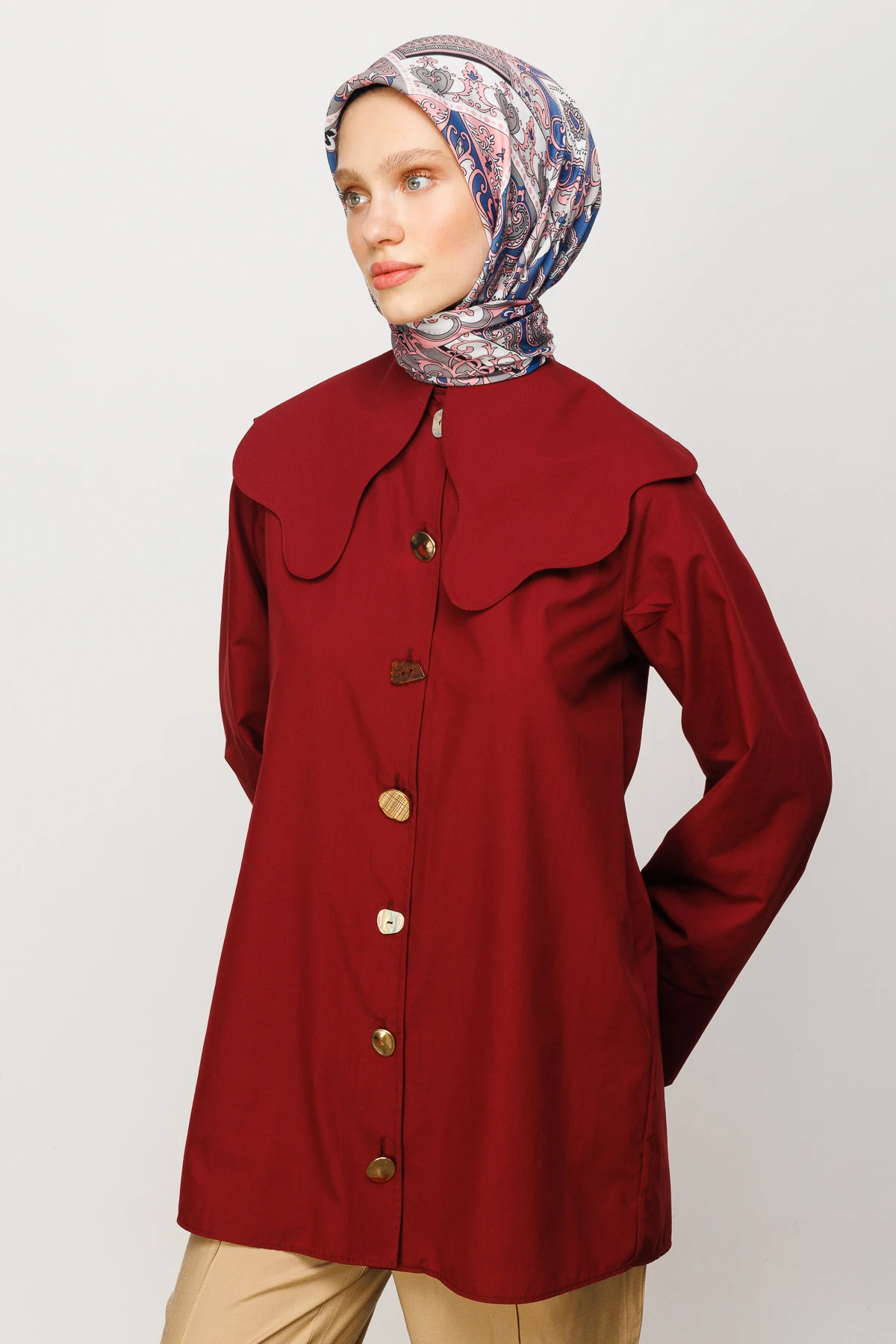 وشاح ناعم رقمي بنقشة 40 رقعة - رمادي