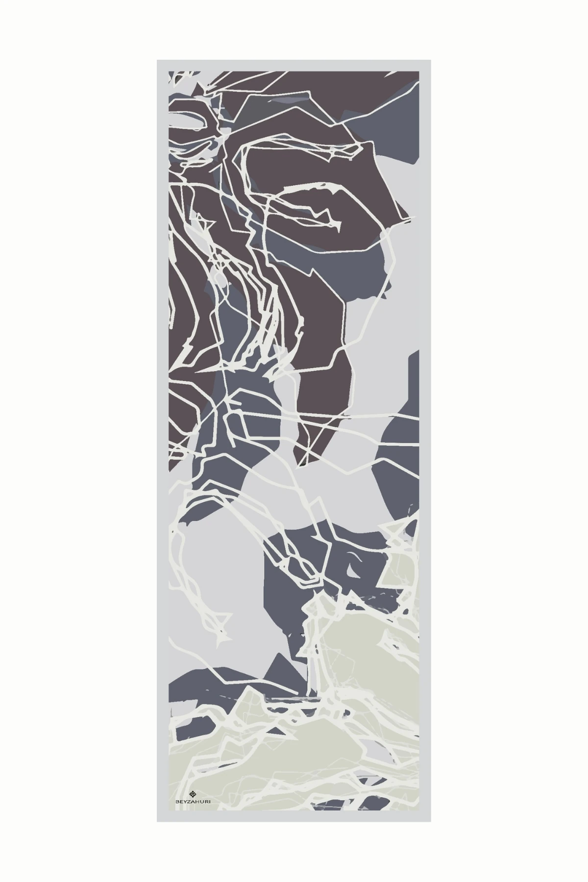 شال حرير ساكورا بنقشة طائر الكركي