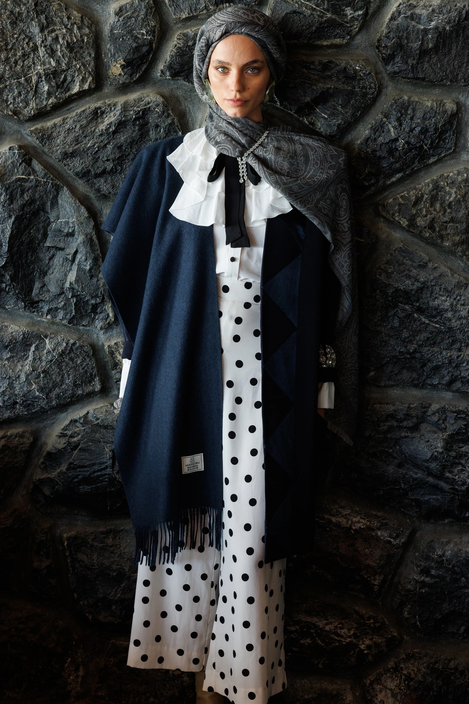 شال صوف كشمير بنمط رومي