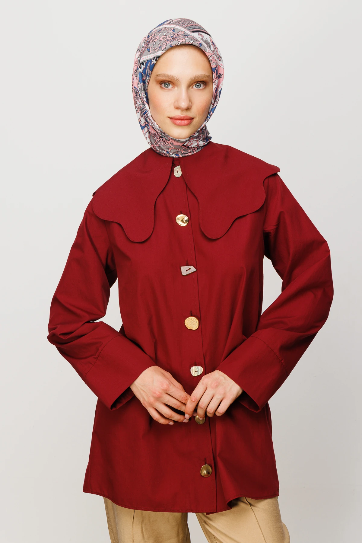 وشاح ناعم رقمي بنقشة 40 رقعة - رمادي